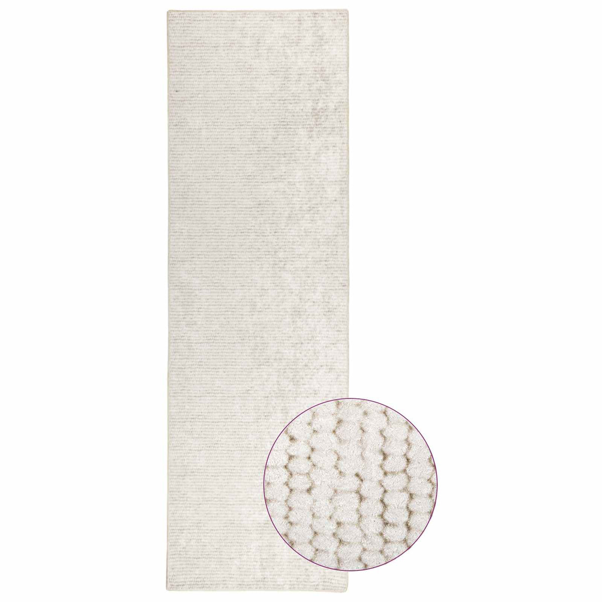 Kilimas Kreminė 50 x 300 cm 100% poliesteris 3 mm Plaunamas