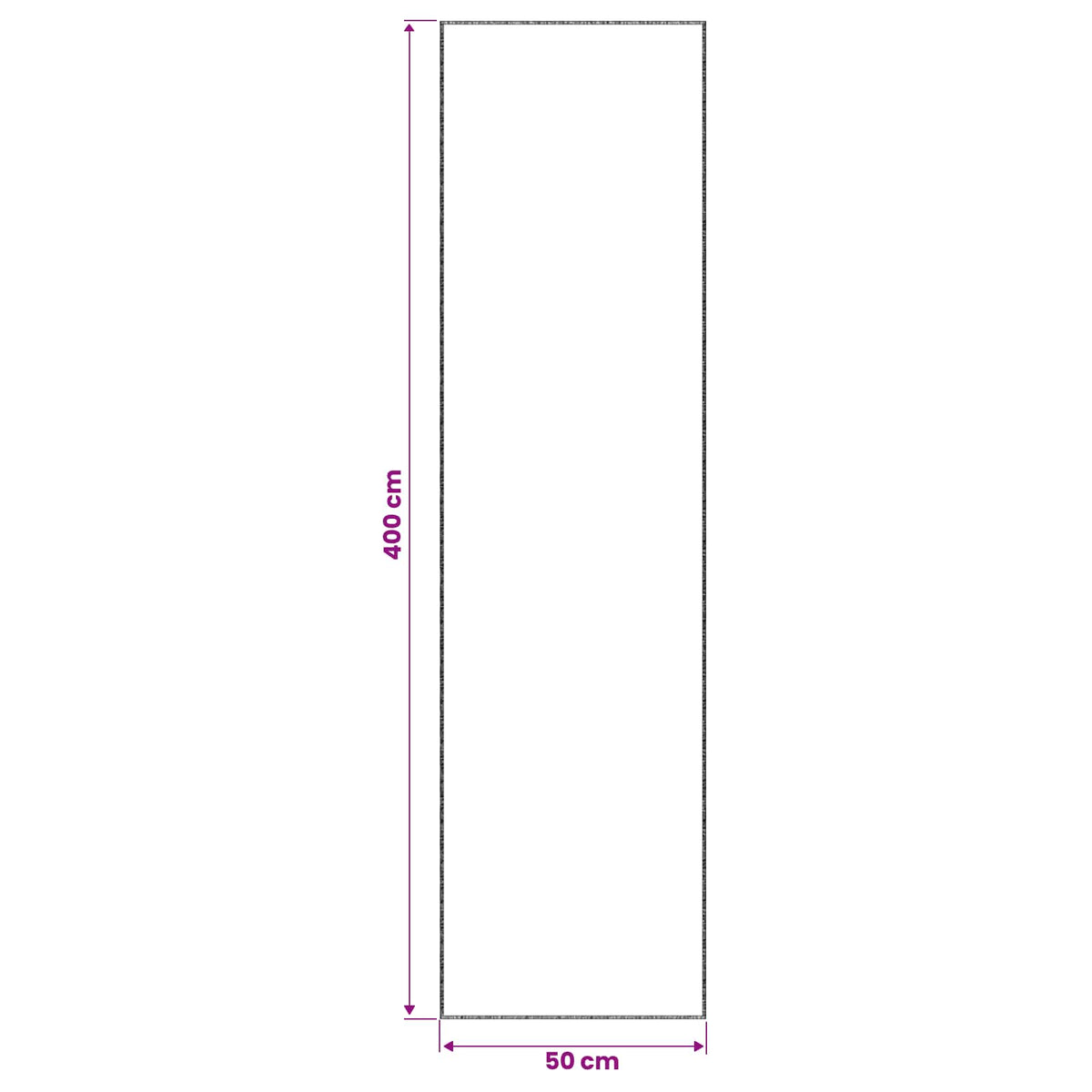 Kilimas Kreminė 50 x 400 cm 100% poliesteris 3 mm Plaunamas