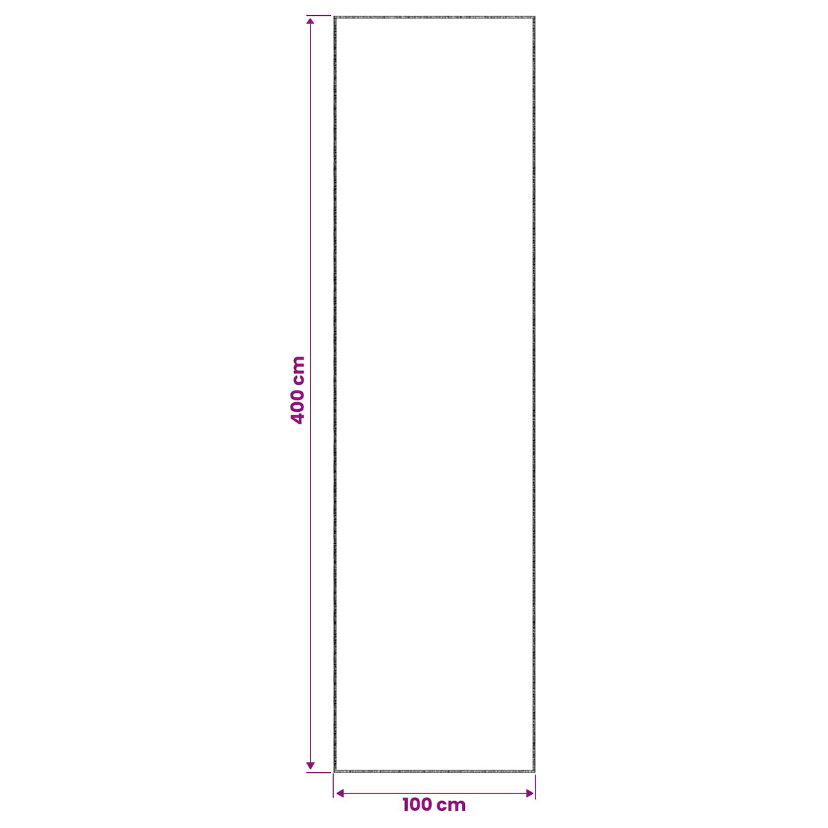 Kilimas Kreminė 100 x 400 cm 100% poliesteris 3 mm Plaunamas