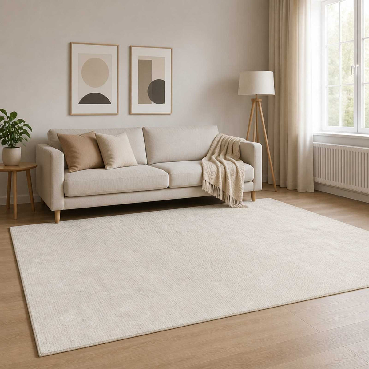 Kilimas Kreminė 120 x 180 cm 100% poliesteris 3 mm Plaunamas