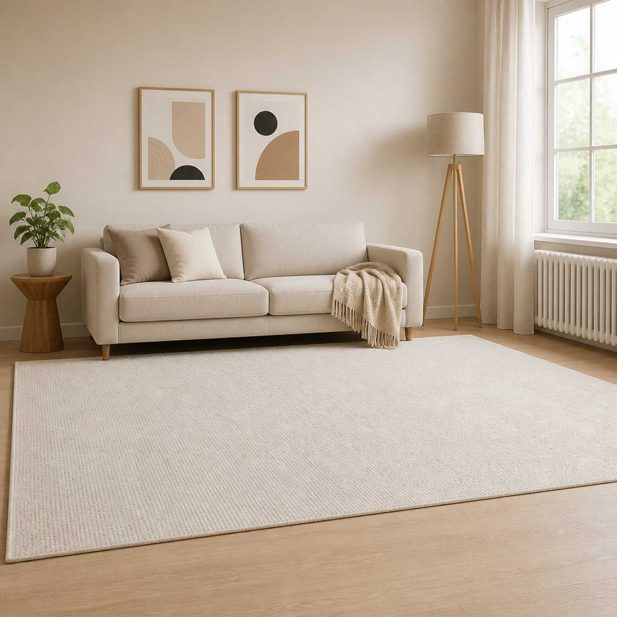 Kilimas Kreminė 160 x 230 cm 100% poliesteris 3 mm Plaunamas