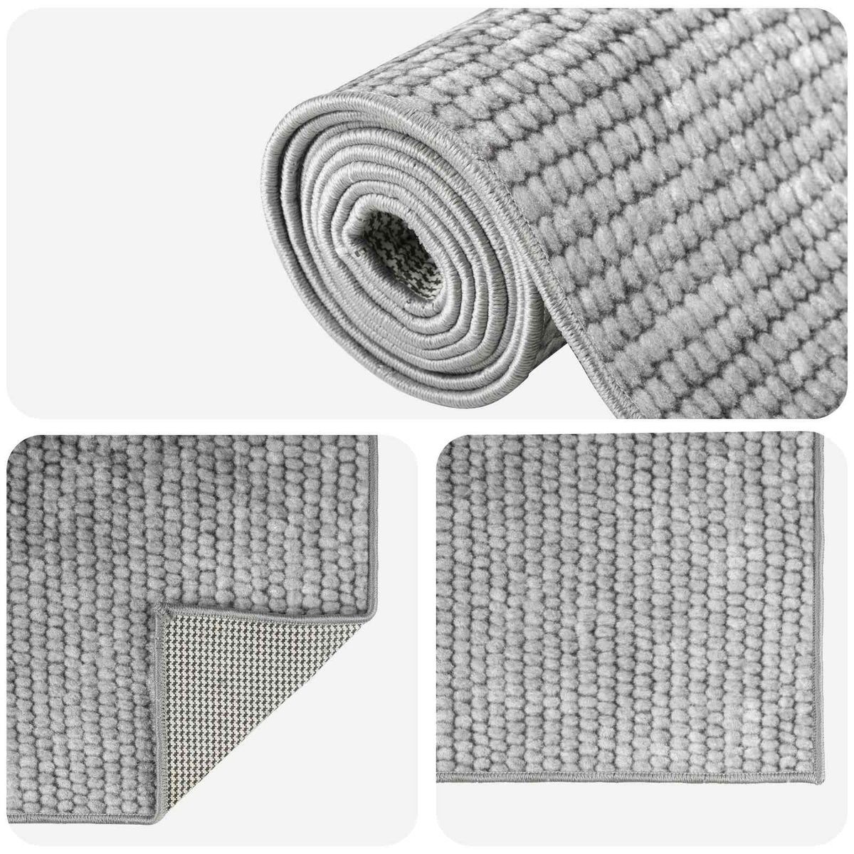 Kilimas Pilka 80 x 150 cm 100% poliesteris 3 mm Plaunamas