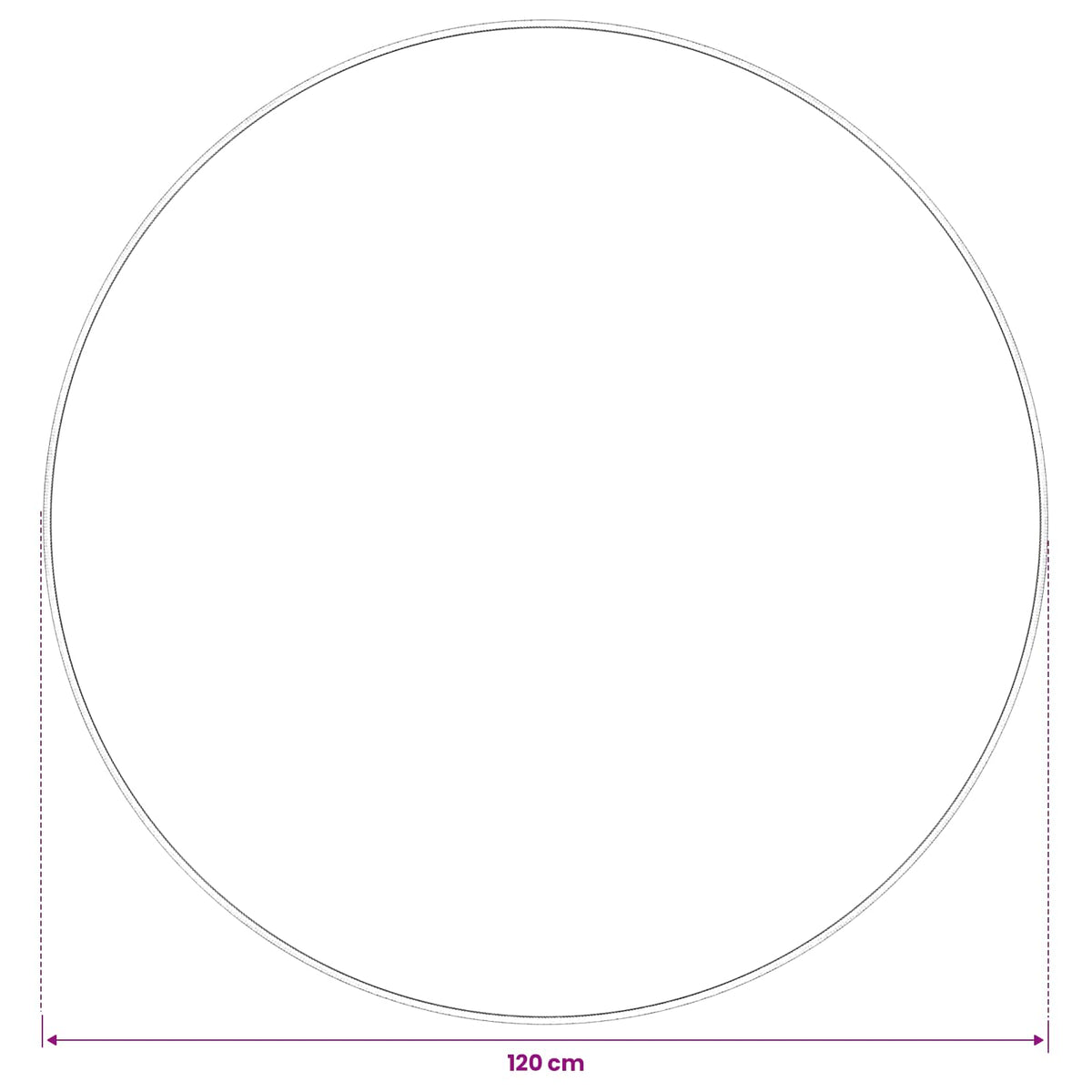 Kilimas Pilka Ø 120 cm 100% poliesteris 3 mm Plaunamas