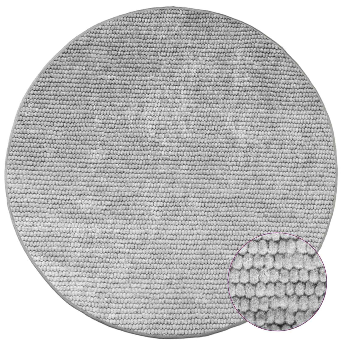 Kilimas Pilka Ø 120 cm 100% poliesteris 3 mm Plaunamas