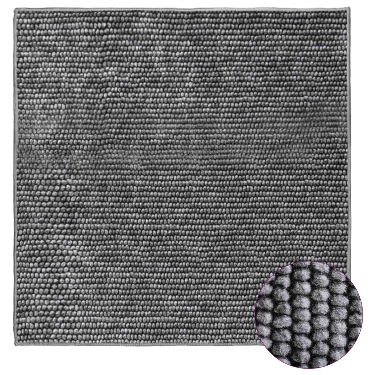 Kilimas Antracito 100 x 100 cm 100% poliesteris 3 mm Plaunamas