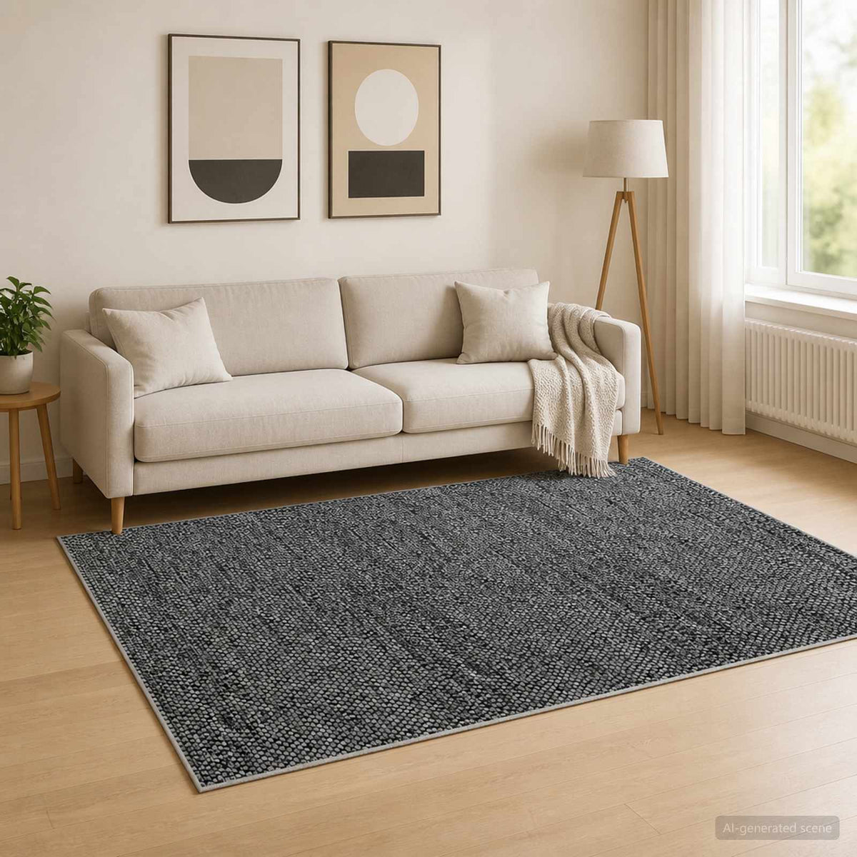 Kilimas Antracito 160 x 230 cm 100% poliesteris 3 mm Plaunamas