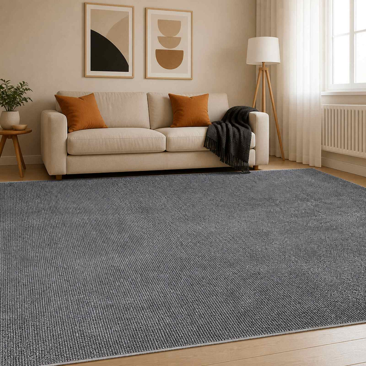 Kilimas Antracito 300 x 400 cm 100% poliesteris 3 mm Plaunamas