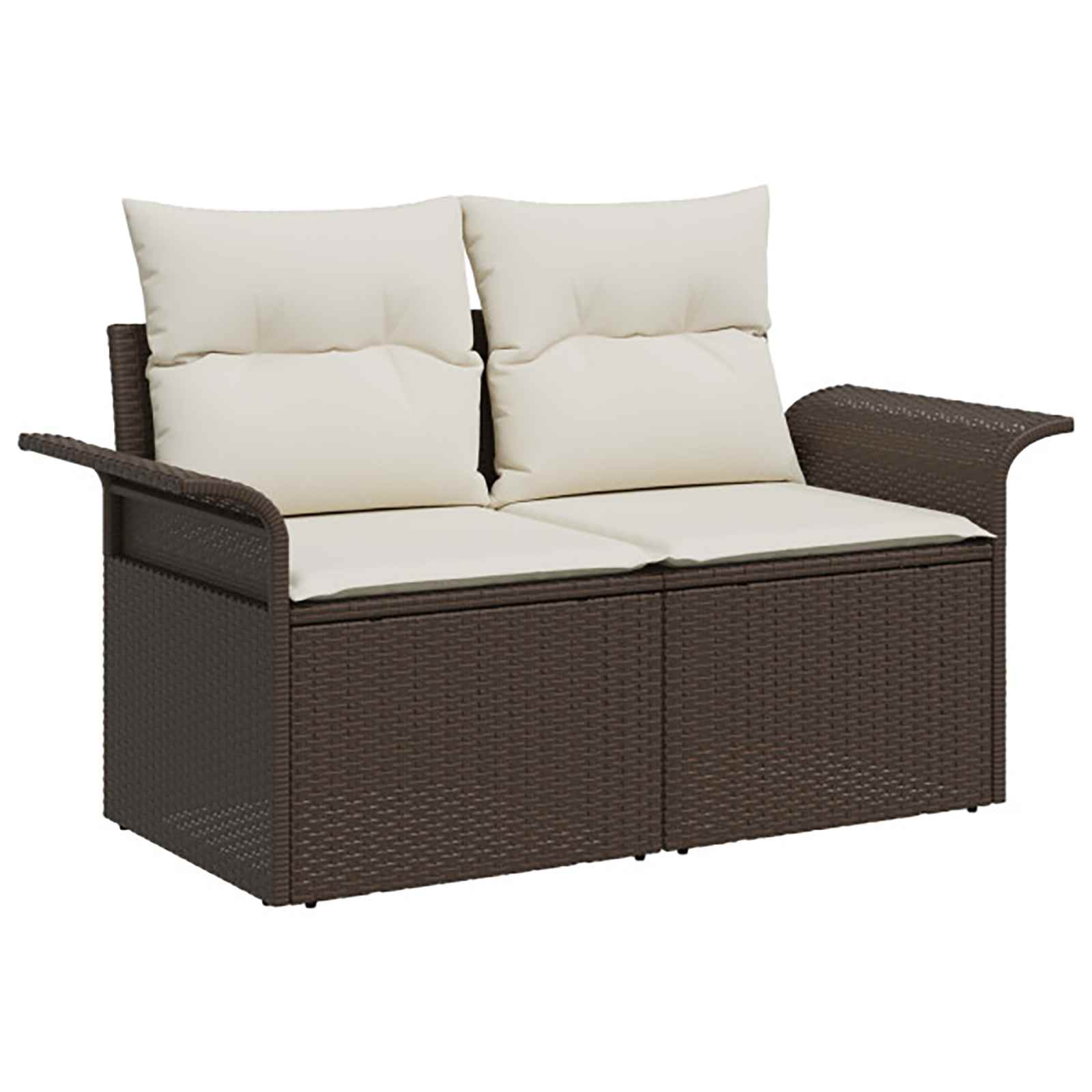 Sofos komplektas 6 pcs 4-Vietų skaičius Ruda ir Kremavimo Balta