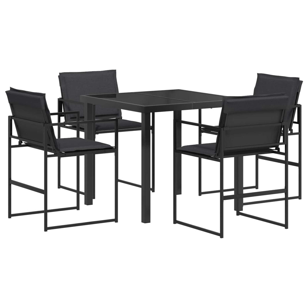 Sodo valgomojo komplektas 5 pcs Juoda ir Tamsiai pilka