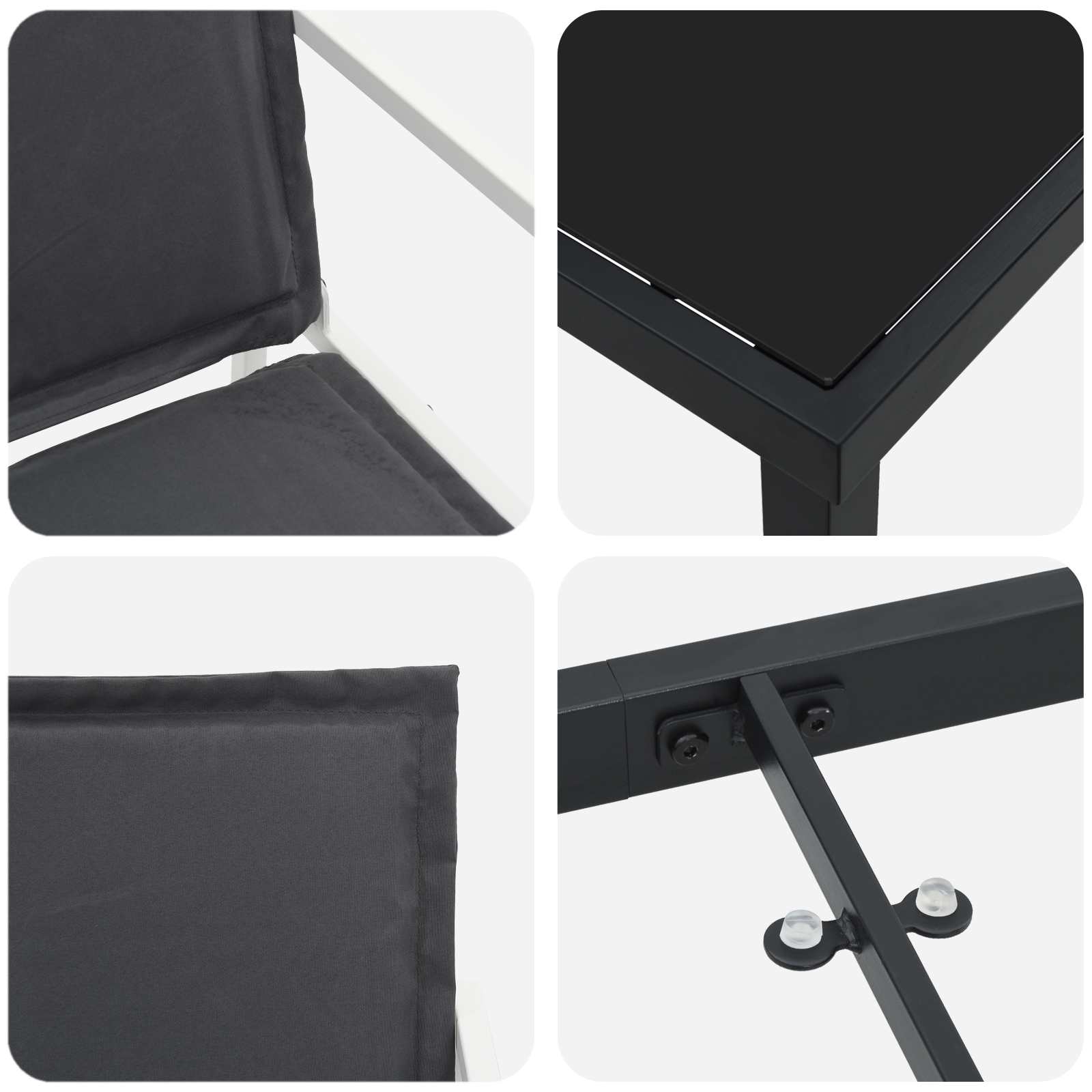 Sodo valgomojo komplektas 5 pcs Balta ir antracito
