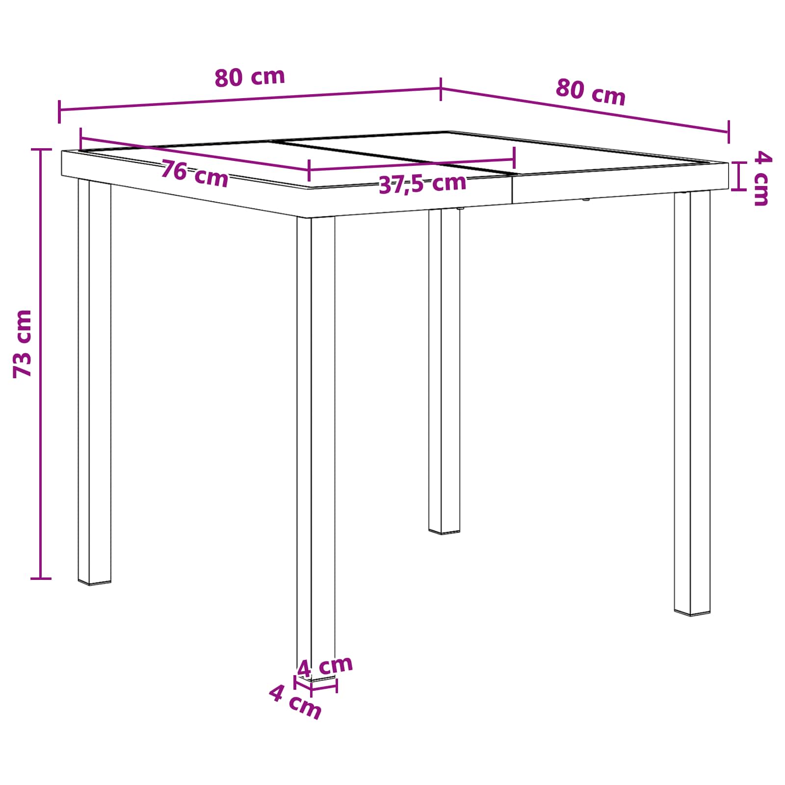 Sodo valgomojo komplektas 5 pcs Balta ir antracito