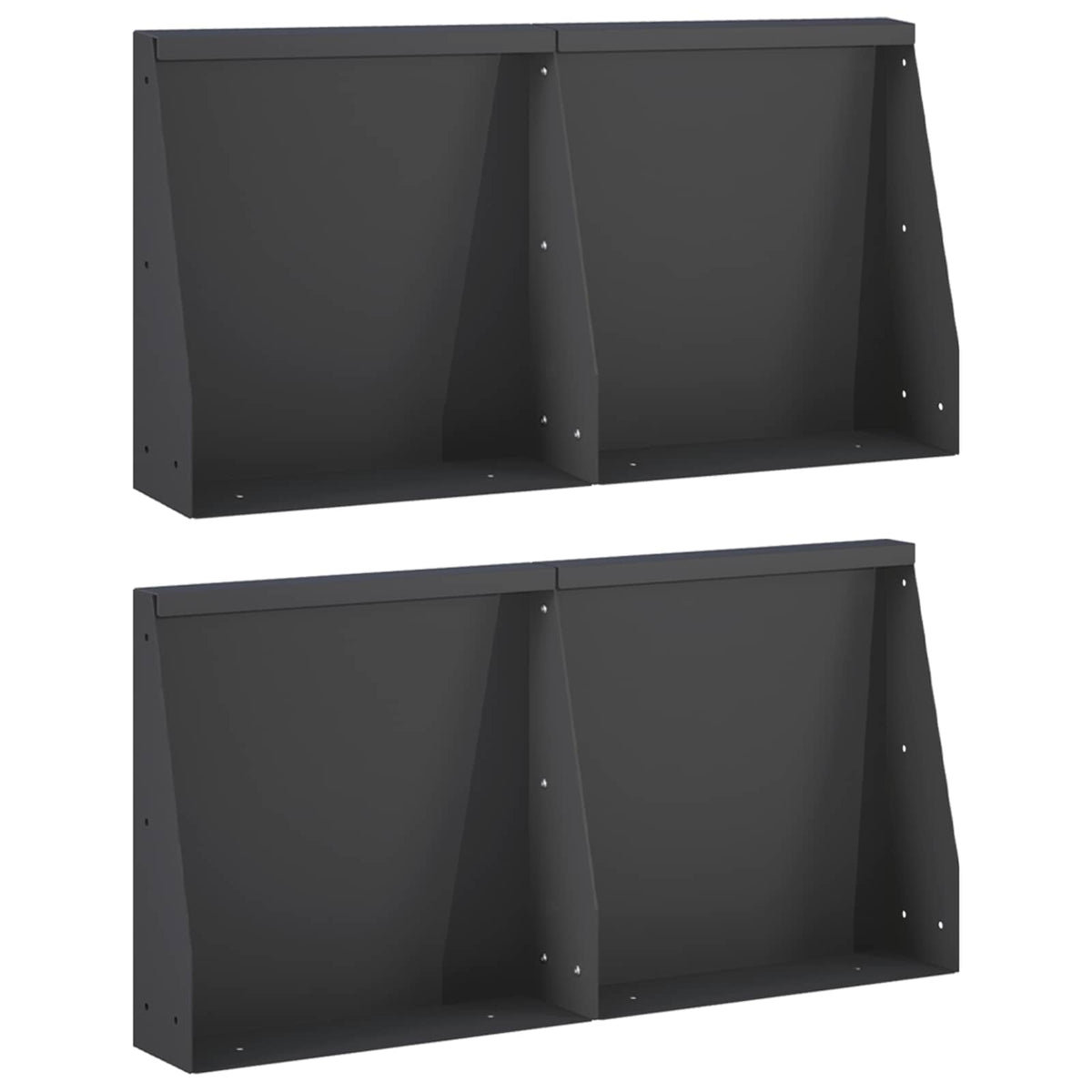 Sienelė 4 vnt. 40 x 12 x 40 cm Plienas Juoda