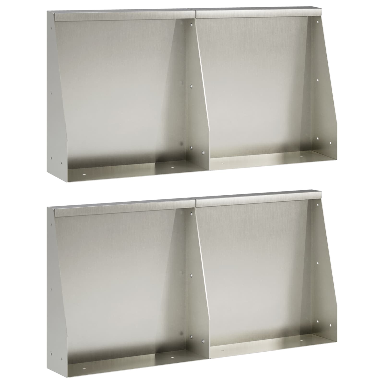 Sienelė 4 vnt. 40 x 12 x 40 cm Nerūdijantis plienas Sidabrinė