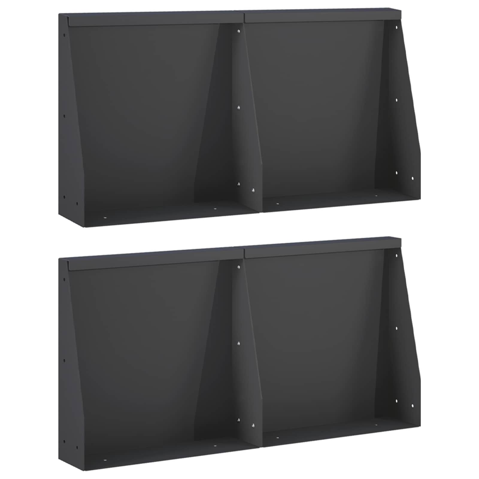 Sienelė 4 vnt. 40 x 12 x 50 cm Plienas Juoda