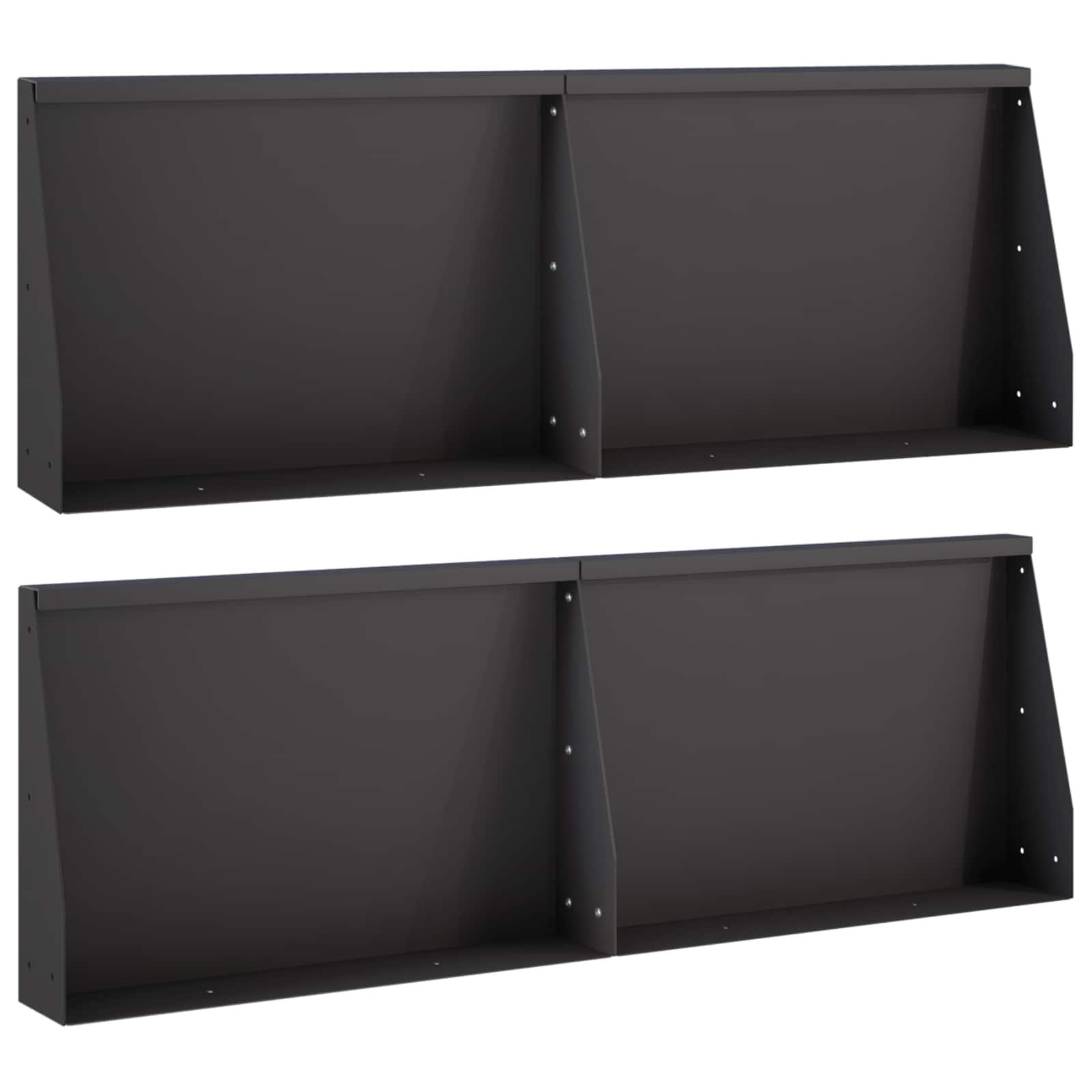 Sienelė 4 vnt. 60 x 12 x 30 cm Plienas Juoda