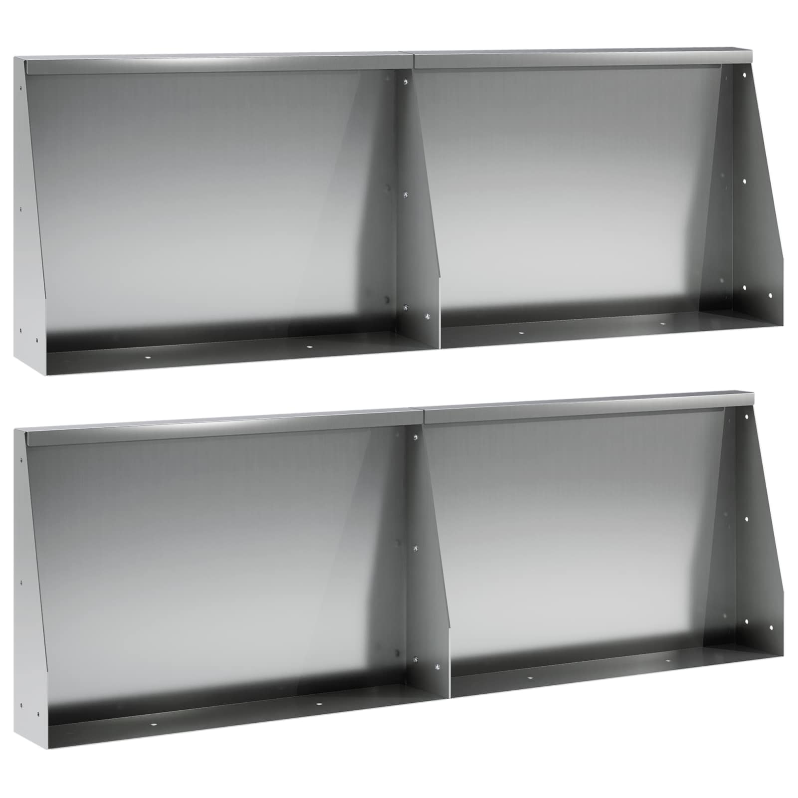 Sienelė 4 vnt. 60 x 12 x 30 cm Galvanizuotas plienas Sidabrinė