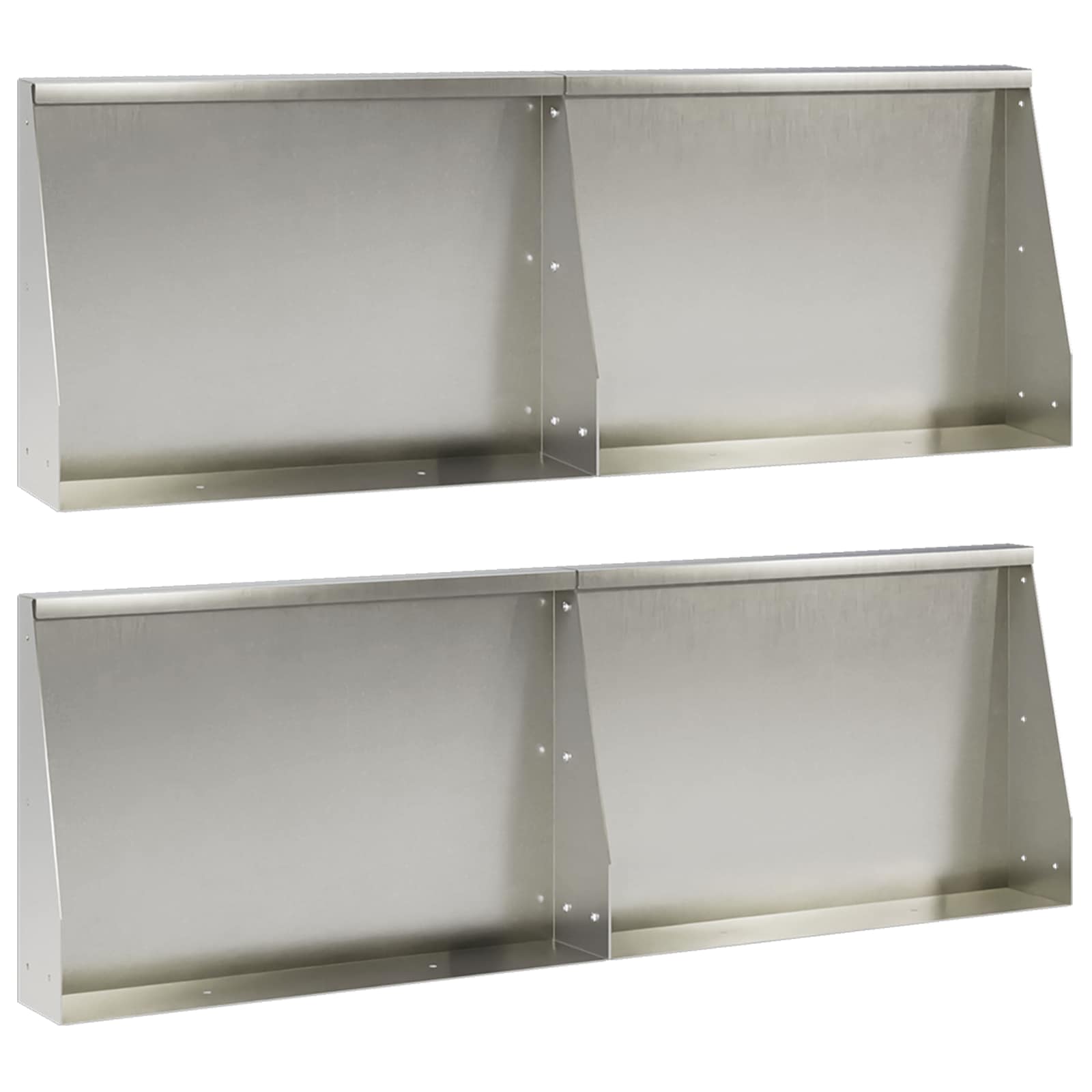 Sienelė 4 vnt. 60 x 12 x 40 cm Nerūdijantis plienas Sidabrinė