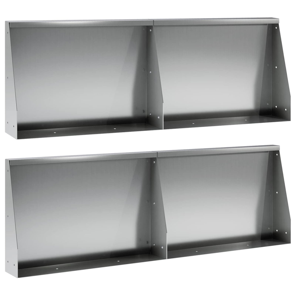 Sienelė 4 vnt. 60 x 12 x 40 cm Galvanizuotas plienas Sidabrinė