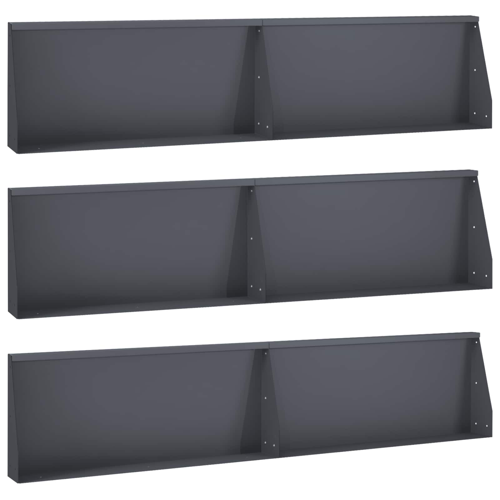 Sienelė 6 vnt. 100 x 12 x 30 cm Plienas Antracito