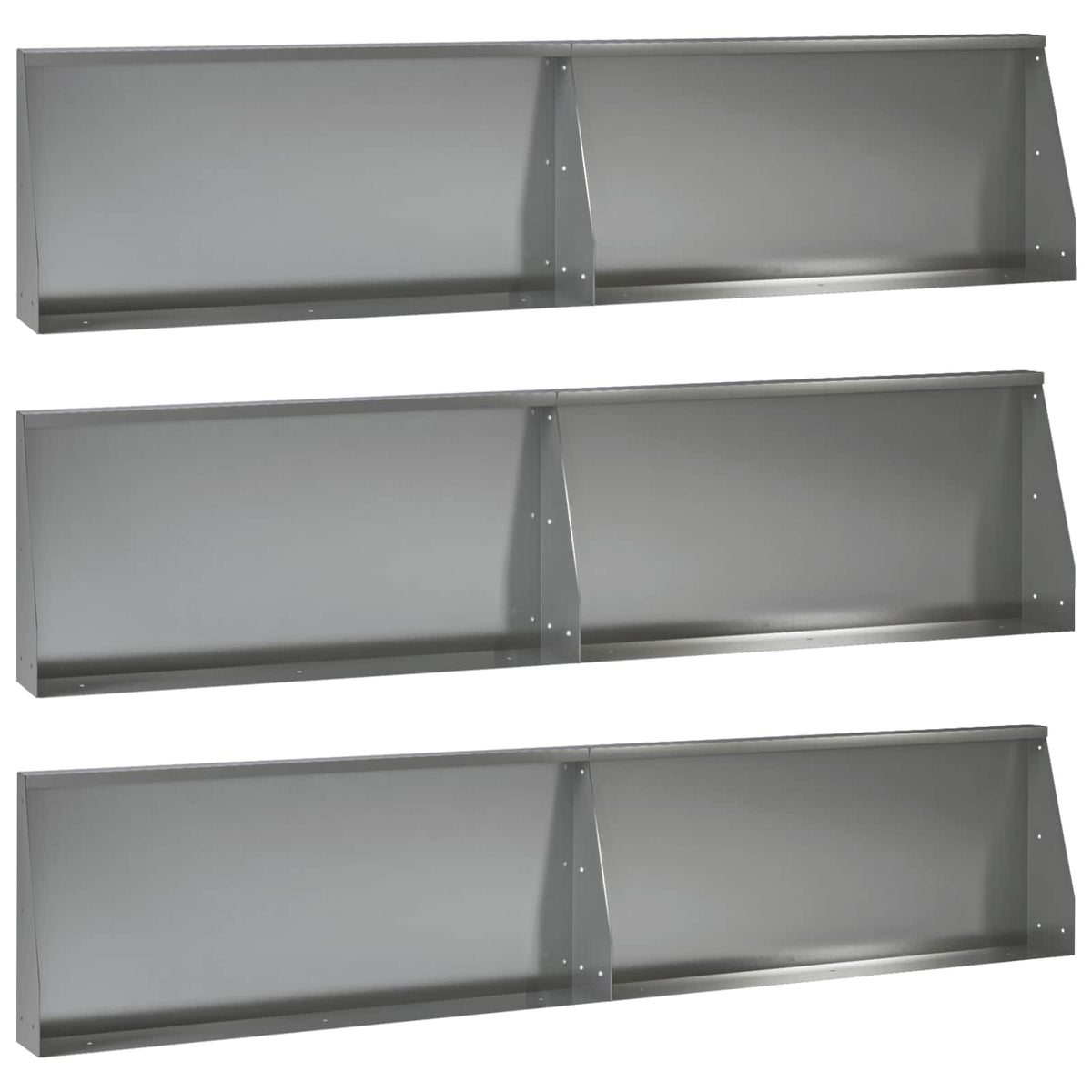 Sienelė 6 vnt. 100 x 12 x 50 cm Galvanizuotas plienas Sidabrinė