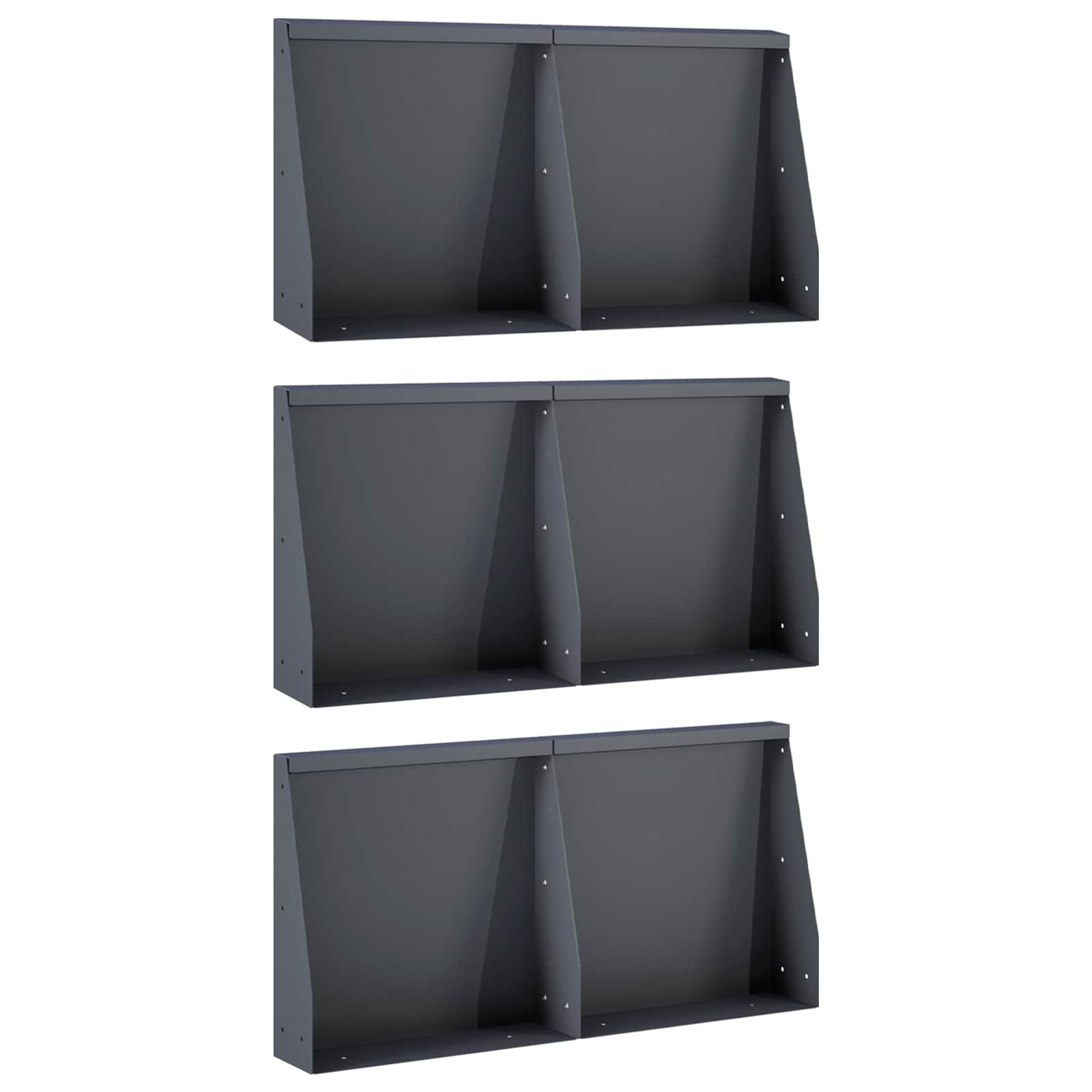 Sienelė 6 vnt. 40 x 12 x 30 cm Plienas Antracito