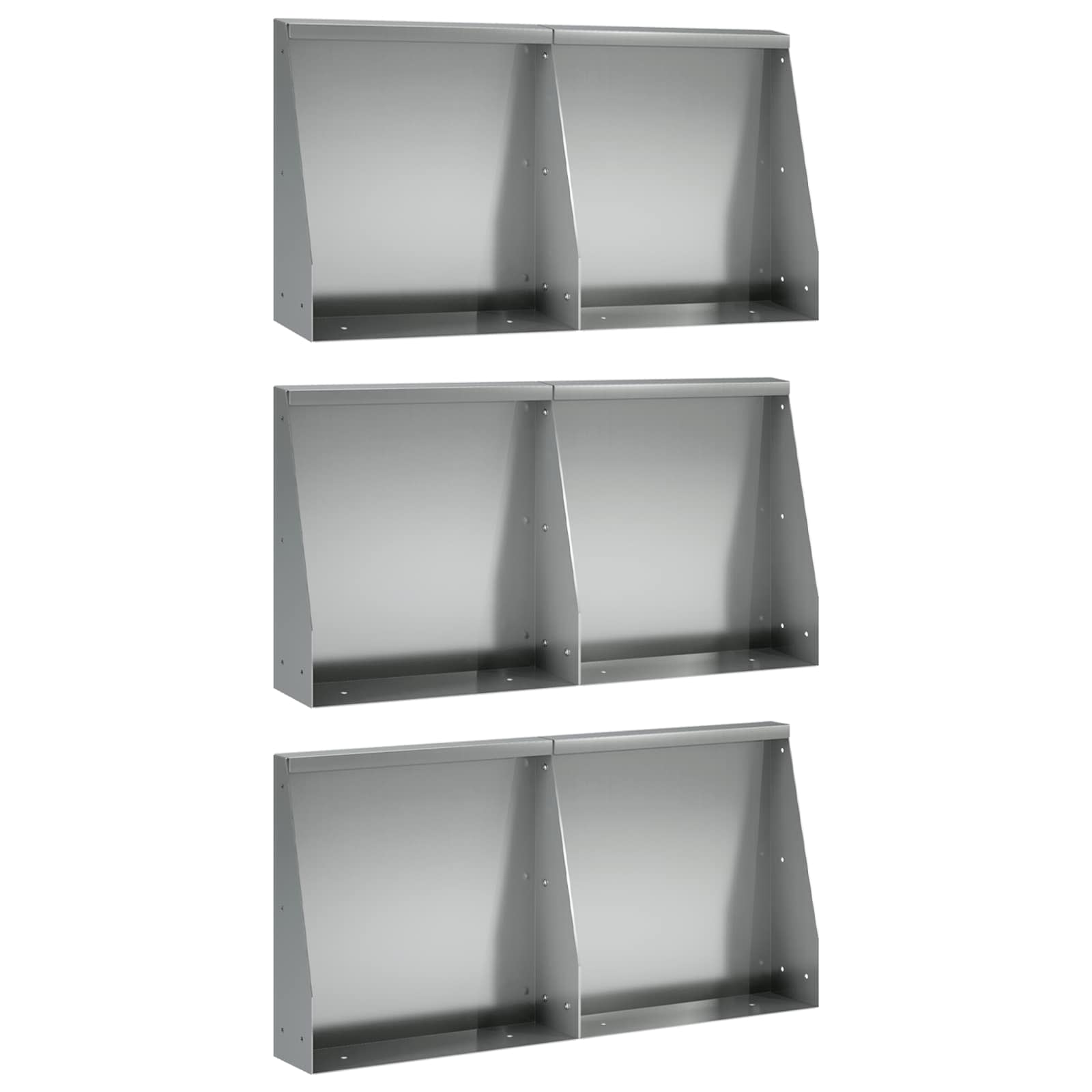 Sienelė 6 vnt. 40 x 12 x 30 cm Galvanizuotas plienas Sidabrinė