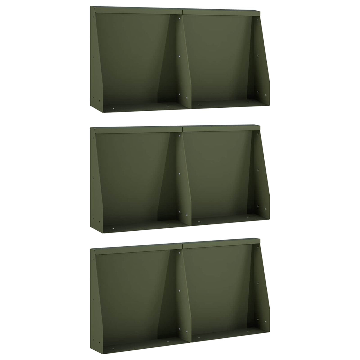 Sienelė 6 vnt. 40 x 12 x 40 cm Plienas Alyvuogių žalia