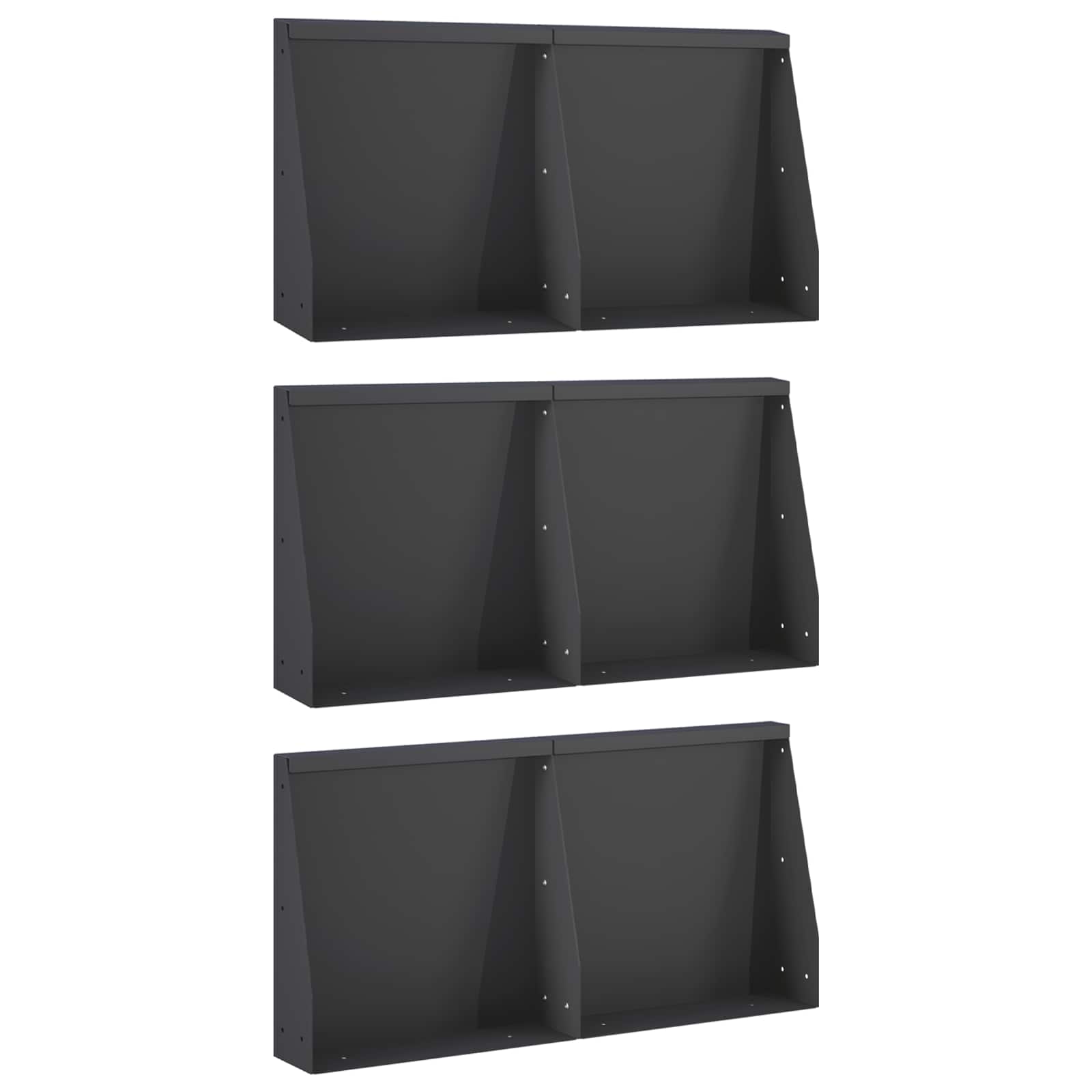 Sienelė 6 vnt. 40 x 12 x 50 cm Plienas Juoda