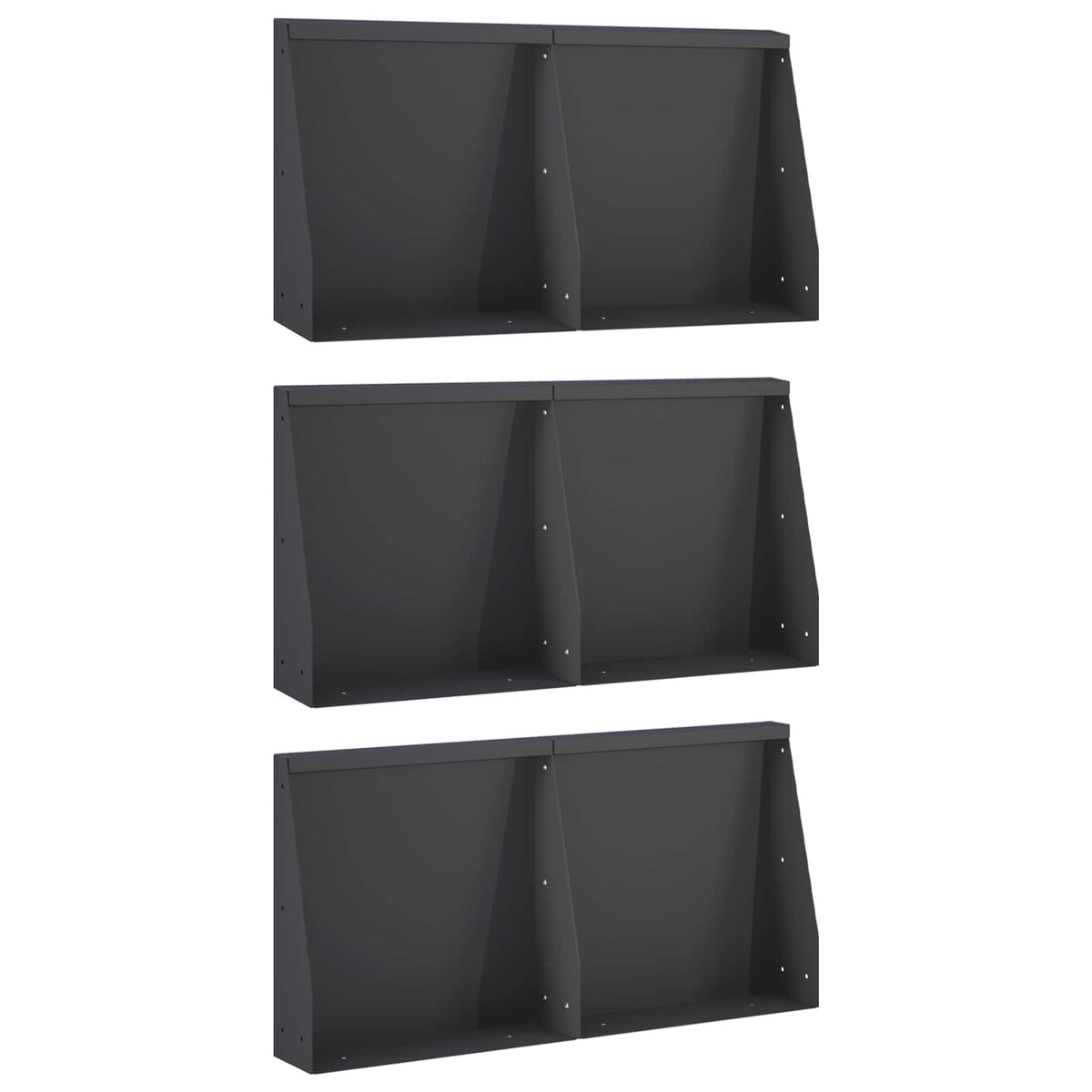 Sienelė 6 vnt. 40 x 12 x 50 cm Plienas Juoda