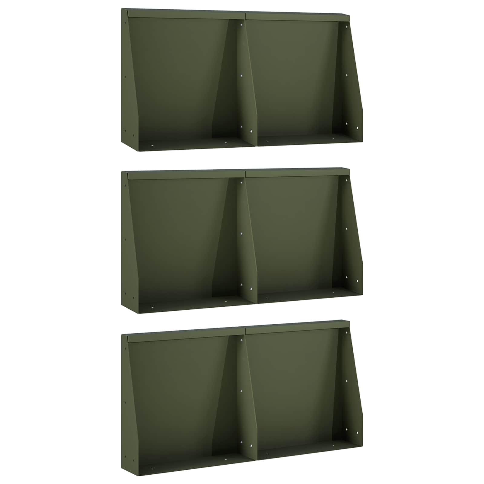 Sienelė 6 vnt. 40 x 12 x 50 cm Plienas Alyvuogių žalia