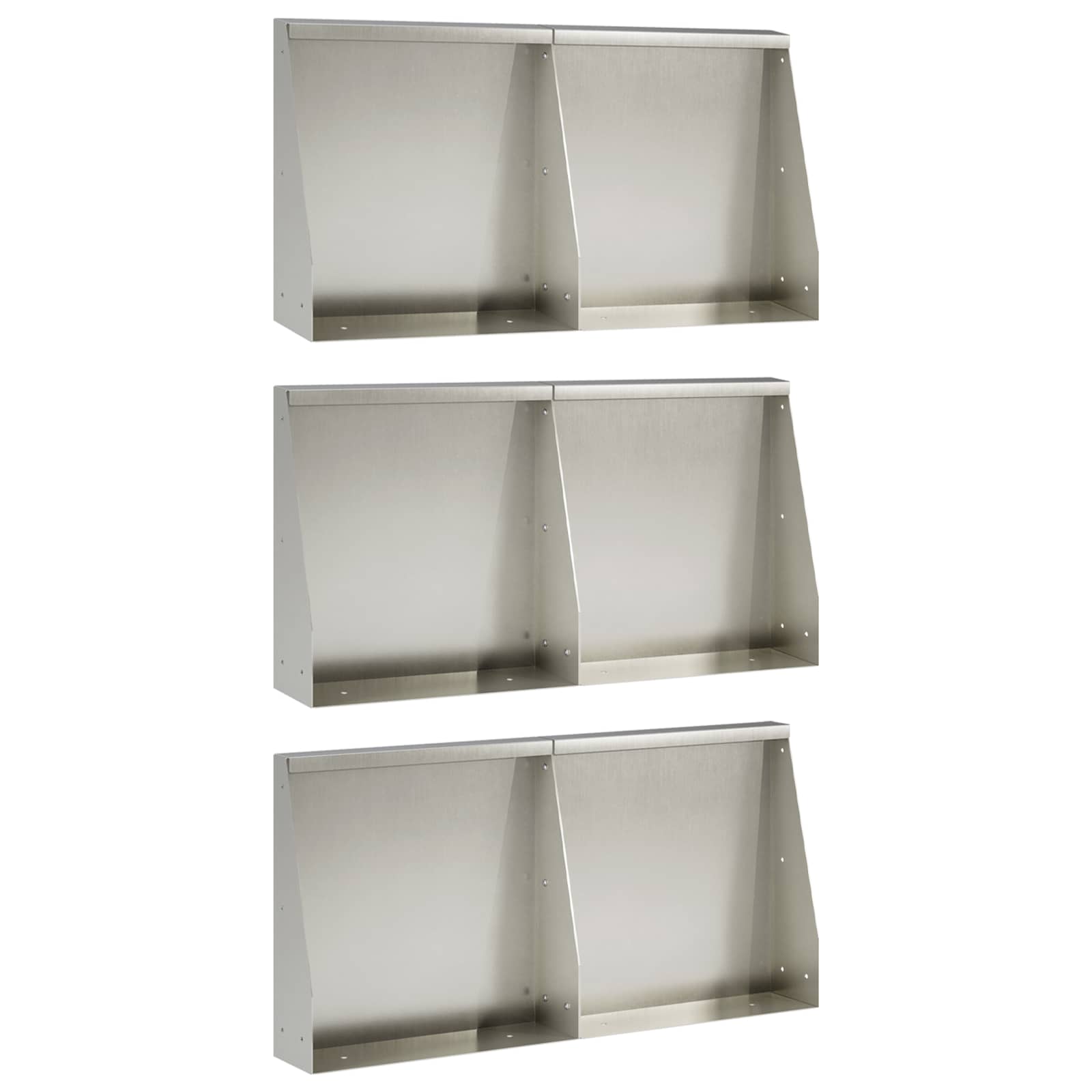 Sienelė 6 vnt. 40 x 12 x 50 cm Nerūdijantis plienas Sidabrinė