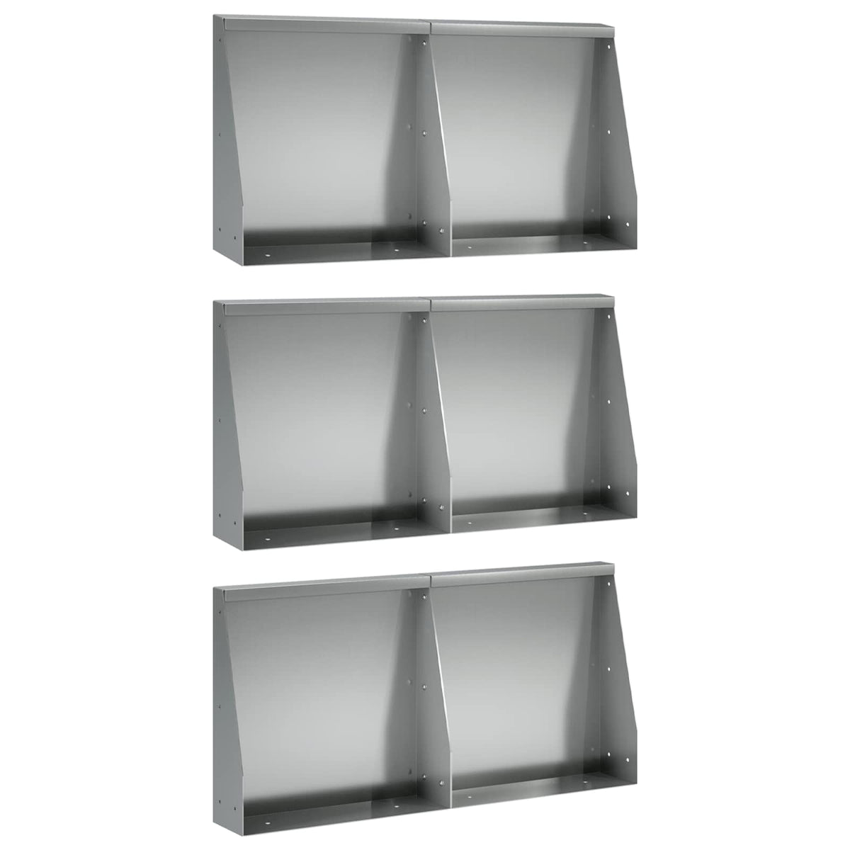 Sienelė 6 vnt. 40 x 12 x 50 cm Galvanizuotas plienas Sidabrinė