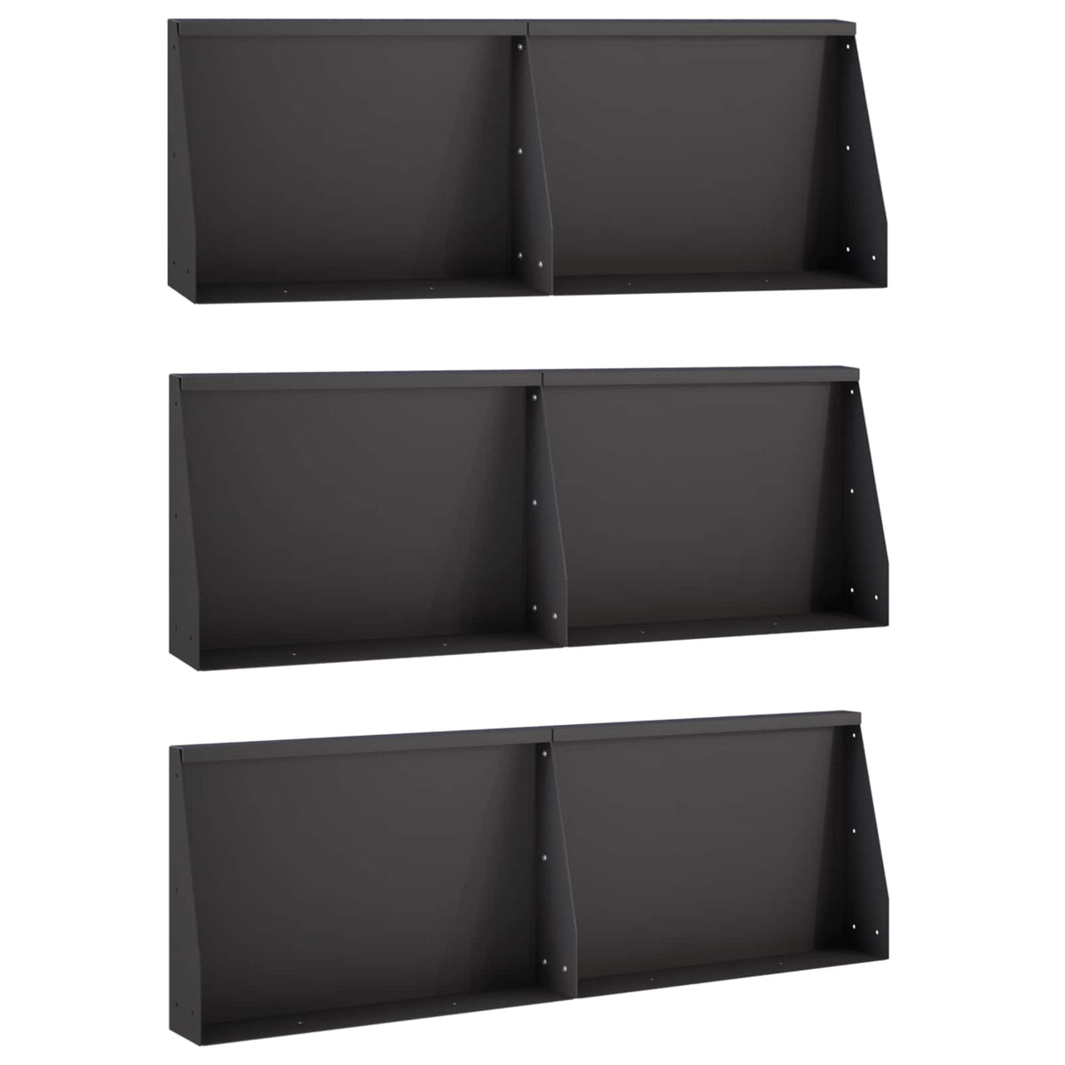 Sienelė 6 vnt. 60 x 12 x 30 cm Plienas Juoda