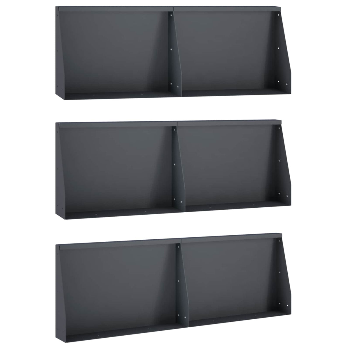 Sienelė 6 vnt. 60 x 12 x 30 cm Plienas Antracito