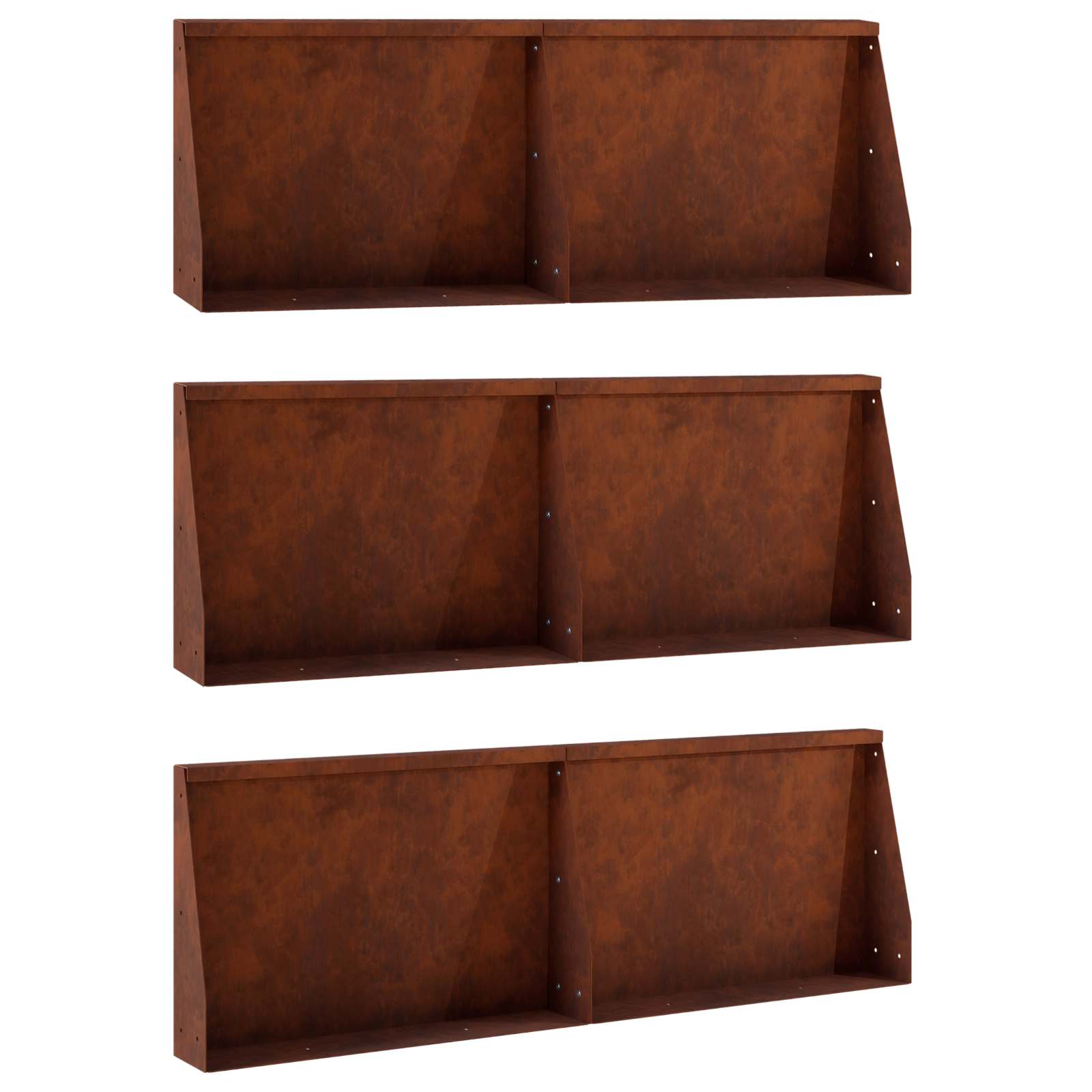 Sienelė 6 vnt. 60 x 12 x 30 cm Rūdijanti