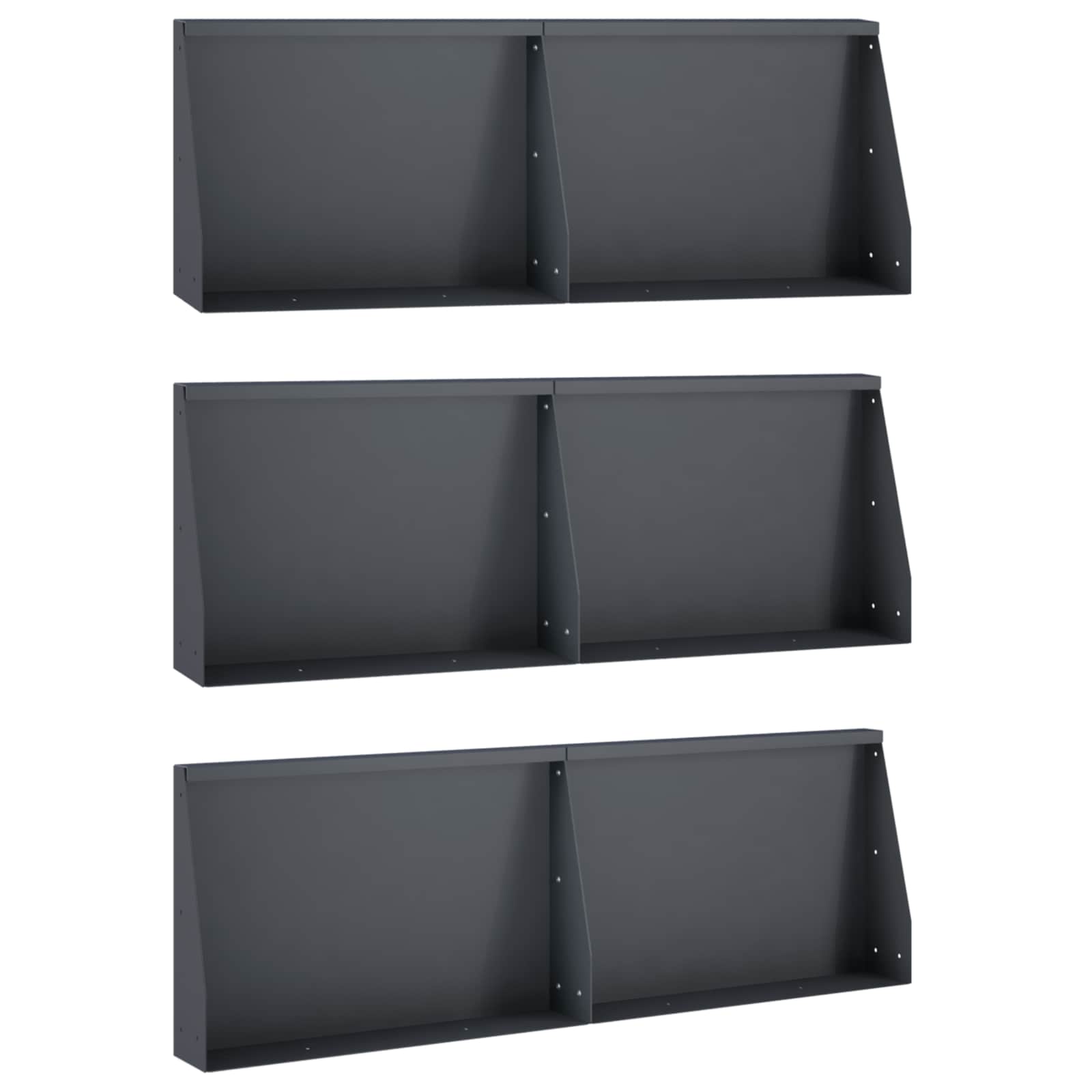Sienelė 6 vnt. 60 x 12 x 40 cm Plienas Antracito