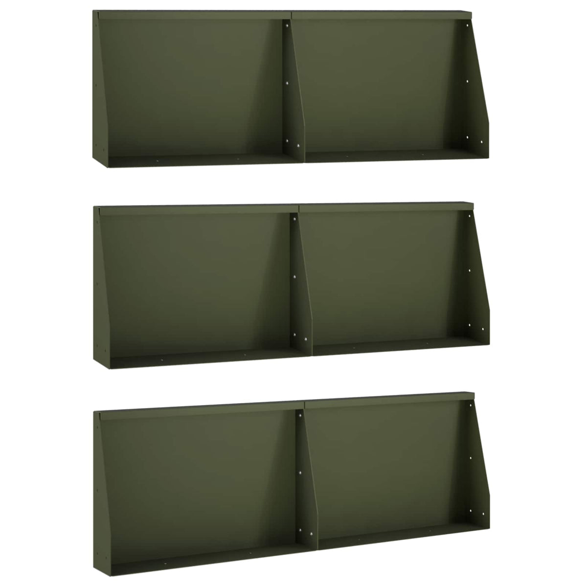 Sienelė 6 vnt. 60 x 12 x 40 cm Plienas Alyvuogių žalia