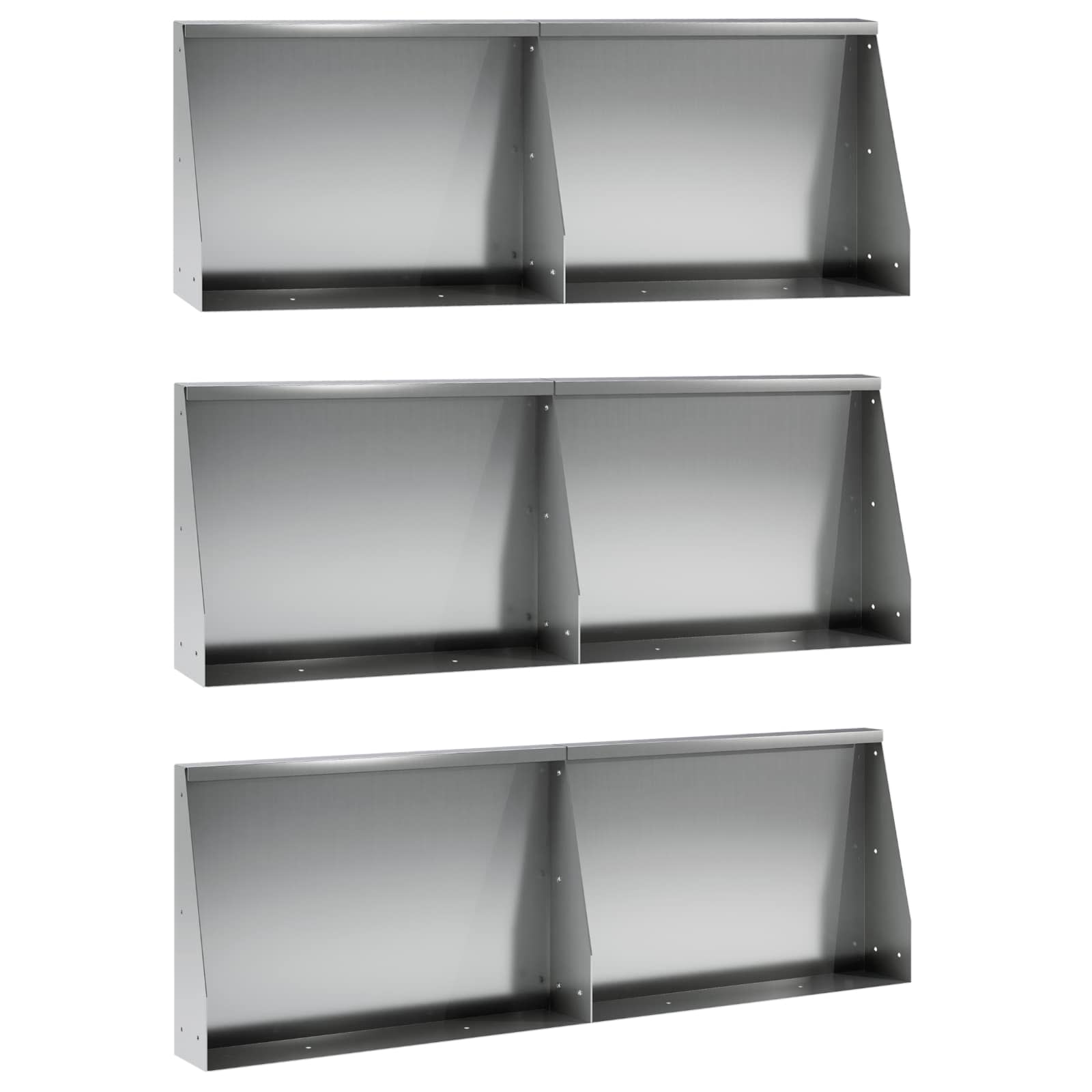 Sienelė 6 vnt. 60 x 12 x 40 cm Galvanizuotas plienas Sidabrinė