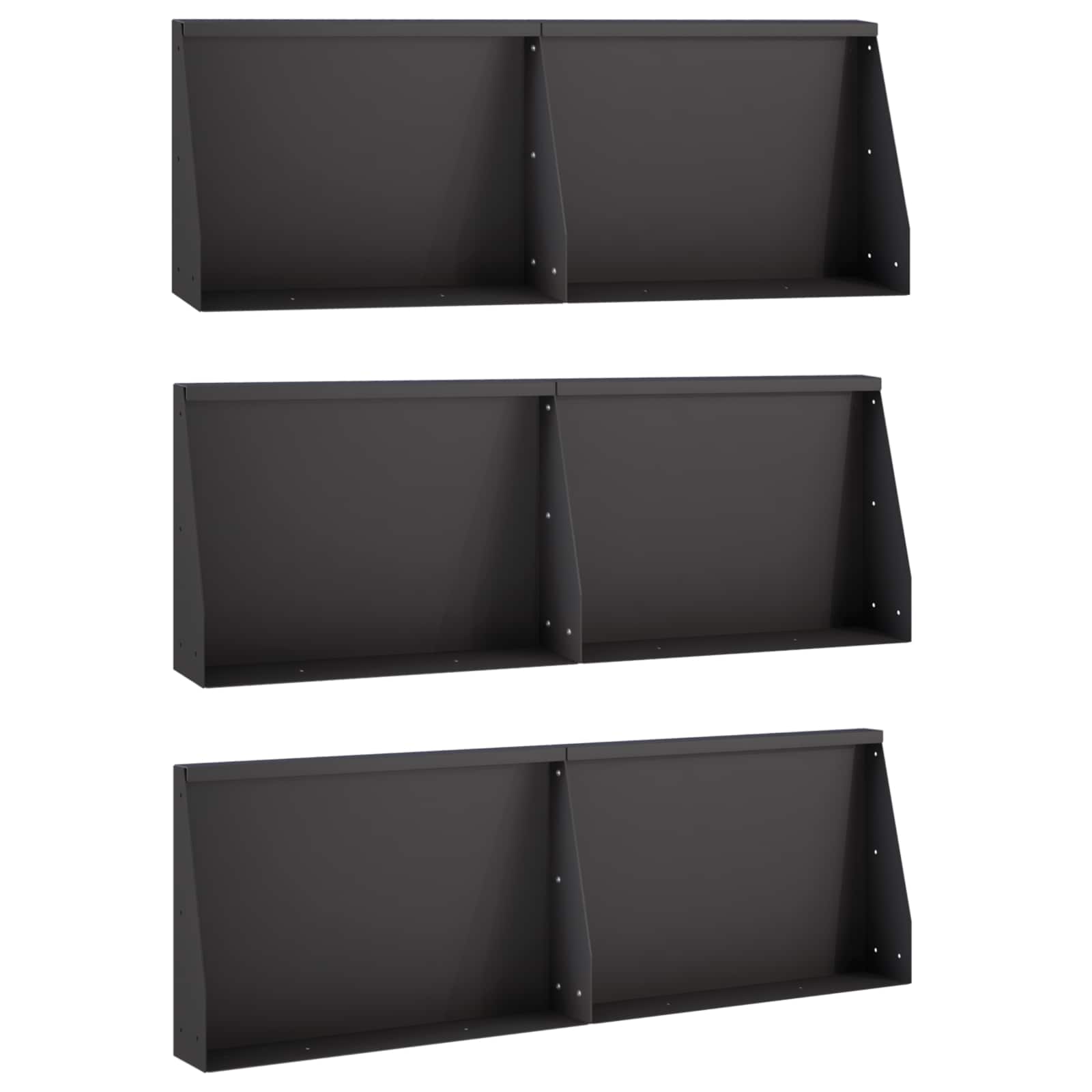 Sienelė 6 vnt. 60 x 12 x 50 cm Plienas Juoda