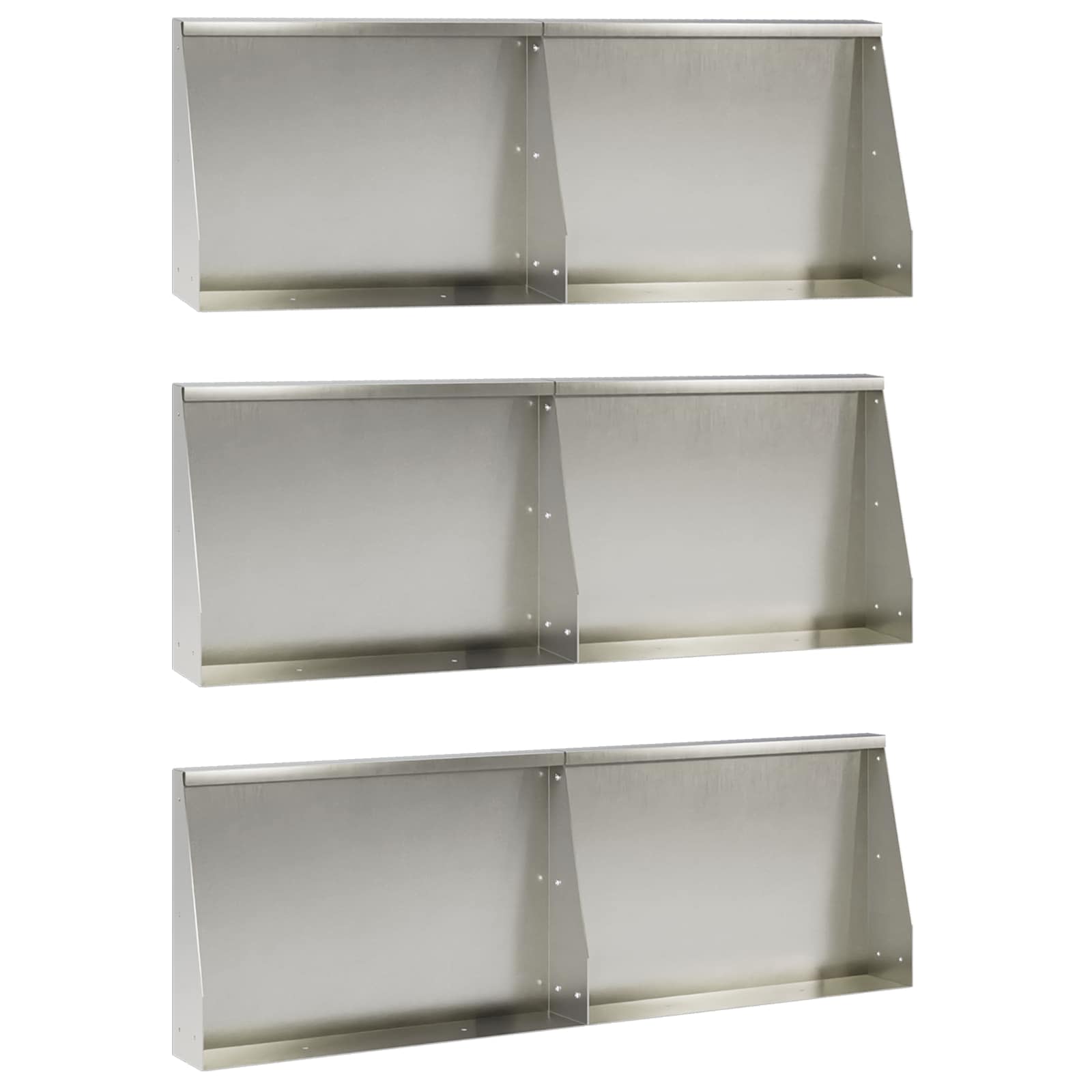 Sienelė 6 vnt. 60 x 12 x 50 cm Nerūdijantis plienas Sidabrinė