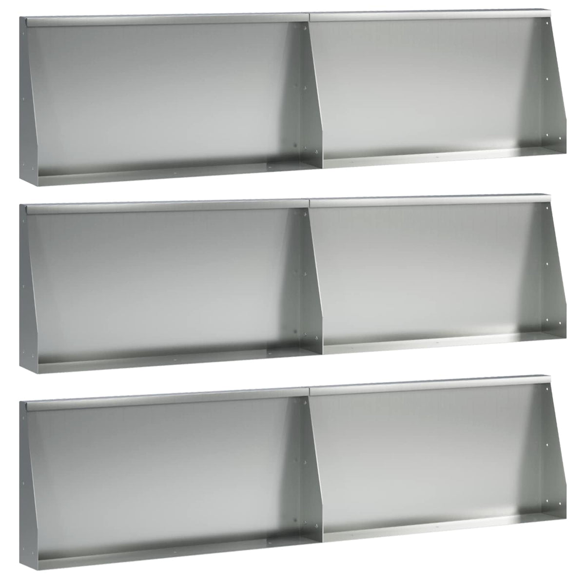 Sienelė 6 vnt. 80 x 12 x 30 cm Galvanizuotas plienas Sidabrinė