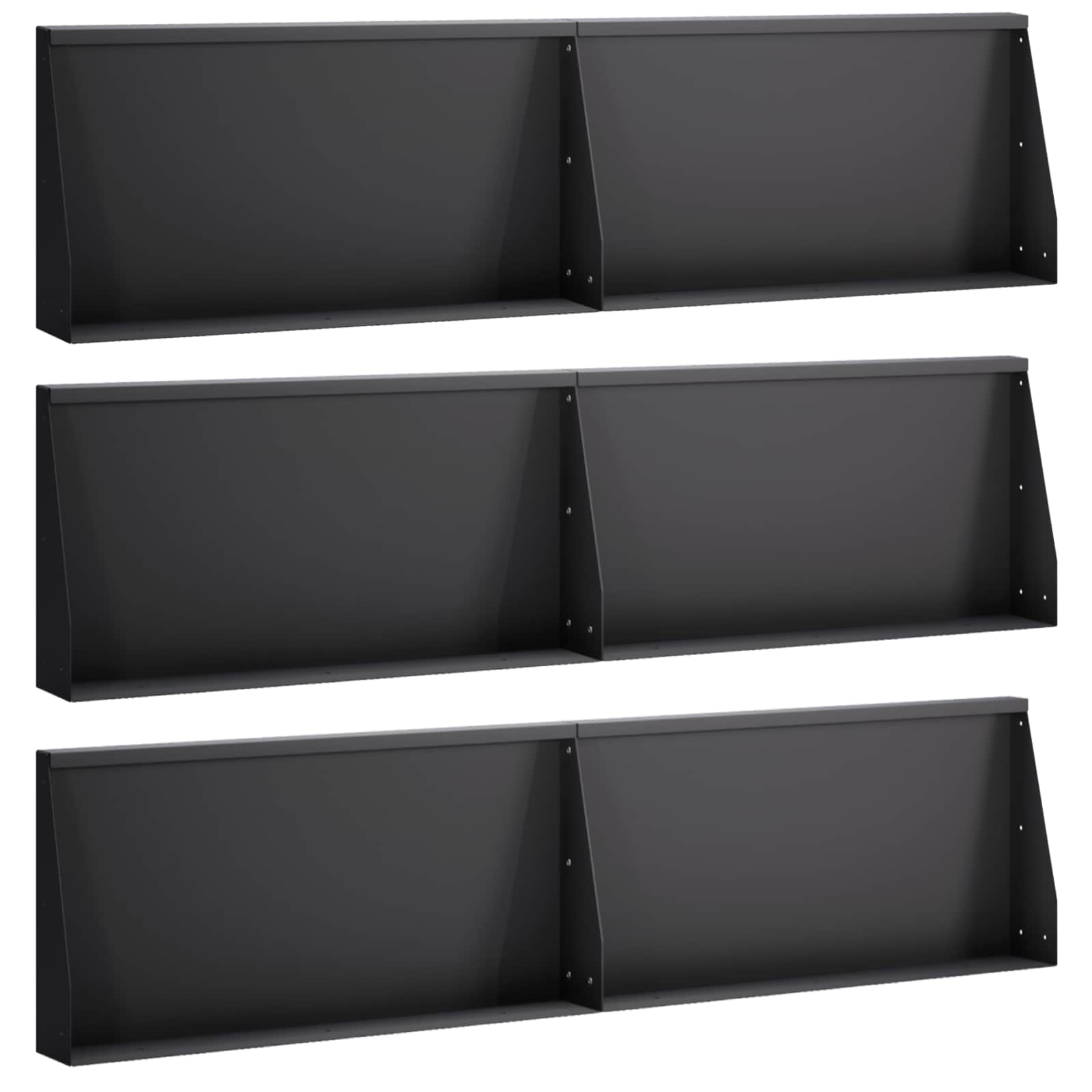 Sienelė 6 vnt. 80 x 12 x 40 cm Plienas Juoda