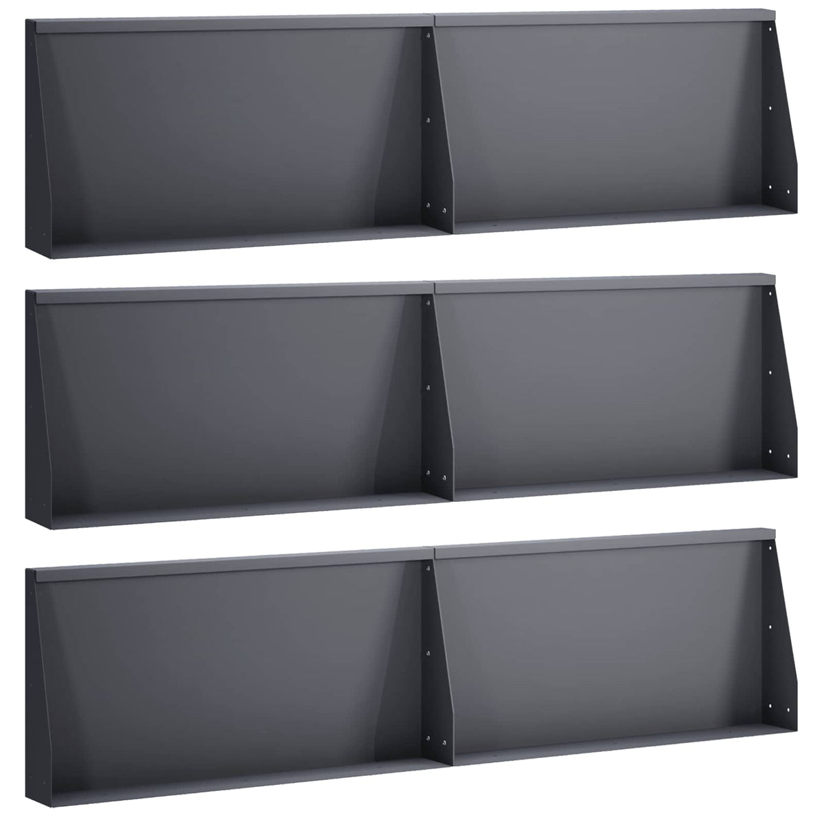Sienelė 6 vnt. 80 x 12 x 40 cm Plienas Antracito