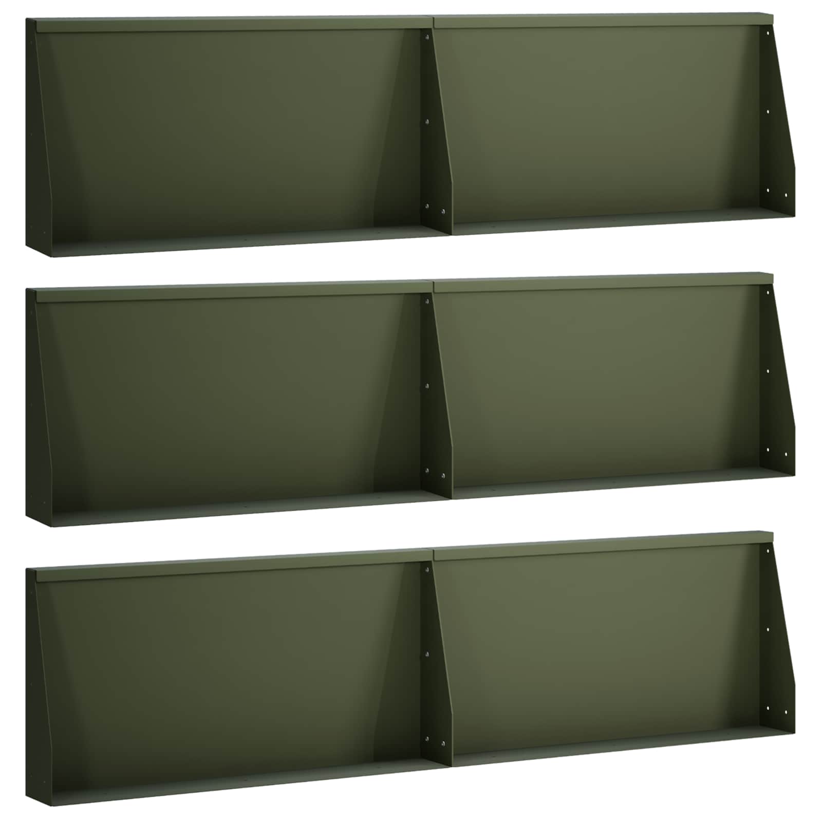 Sienelė 6 vnt. 80 x 12 x 40 cm Plienas Alyvuogių žalia
