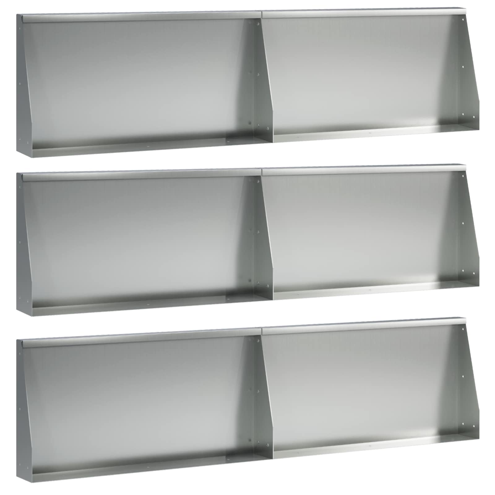 Sienelė 6 vnt. 80 x 12 x 40 cm Galvanizuotas plienas Sidabrinė