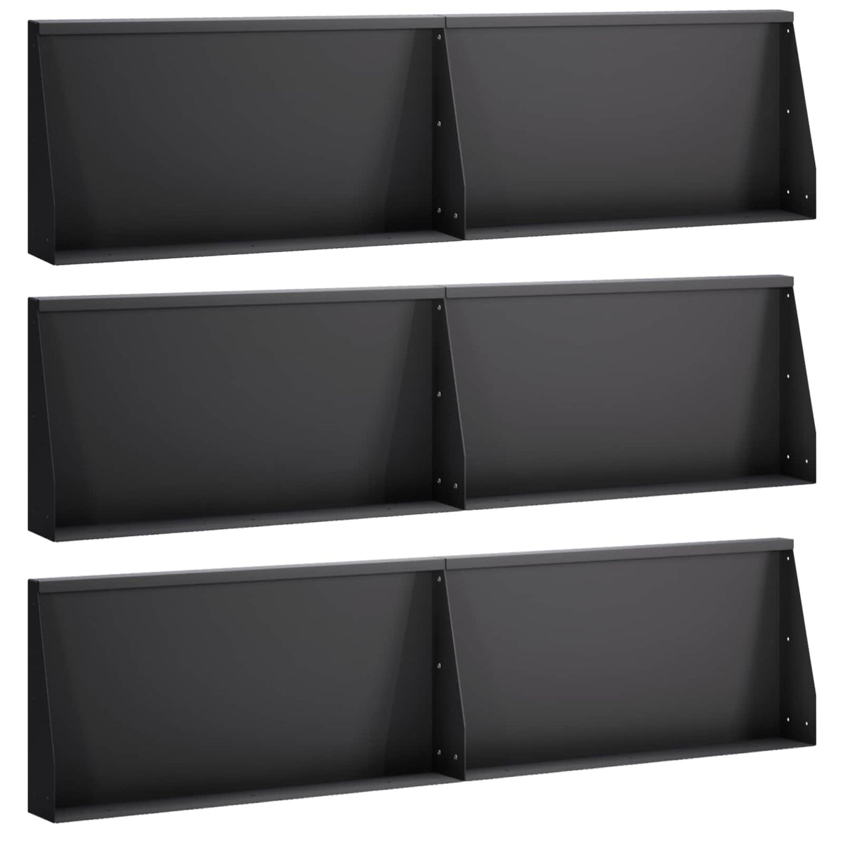 Sienelė 6 vnt. 80 x 12 x 50 cm Plienas Juoda