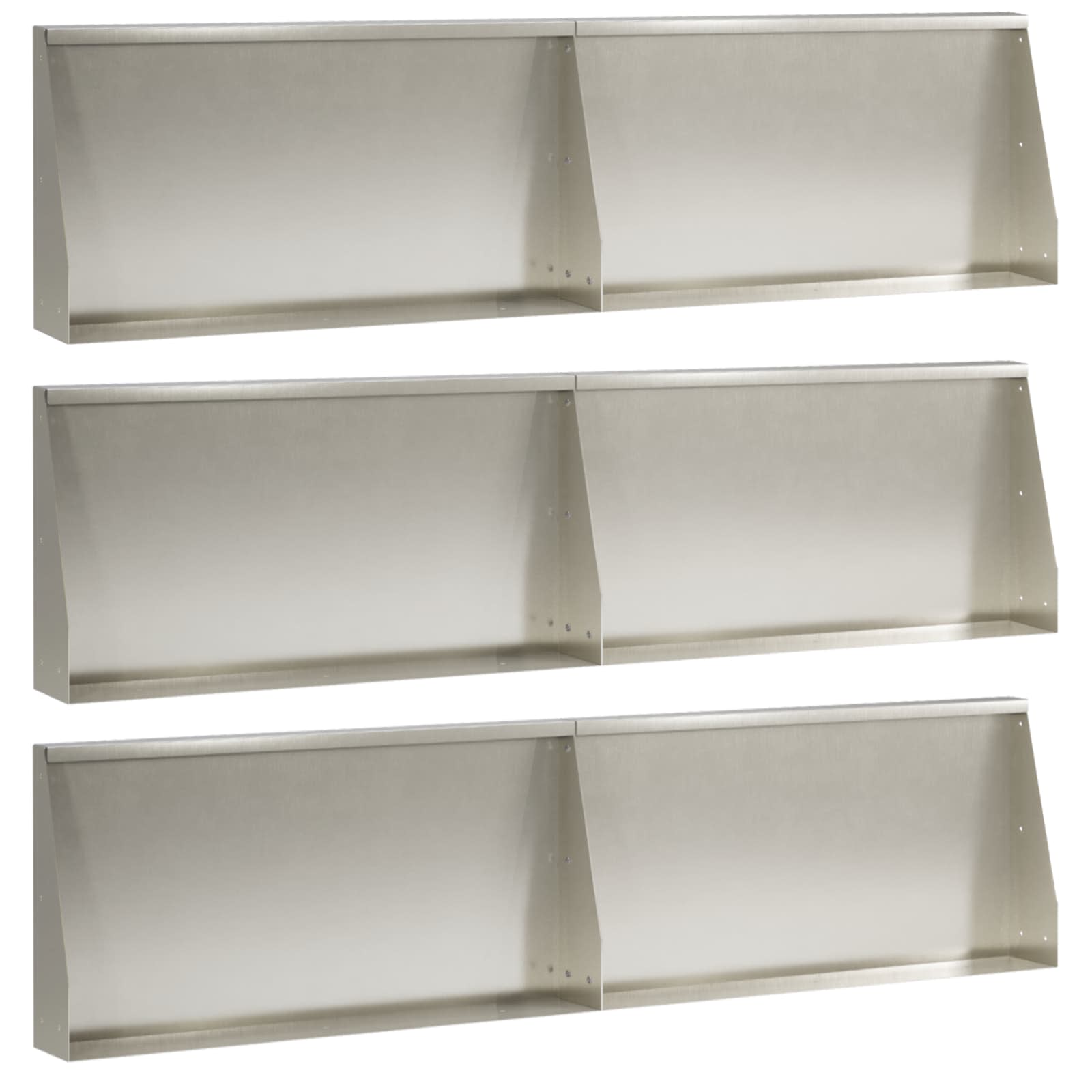 Sienelė 6 vnt. 80 x 12 x 50 cm Nerūdijantis plienas Sidabrinė