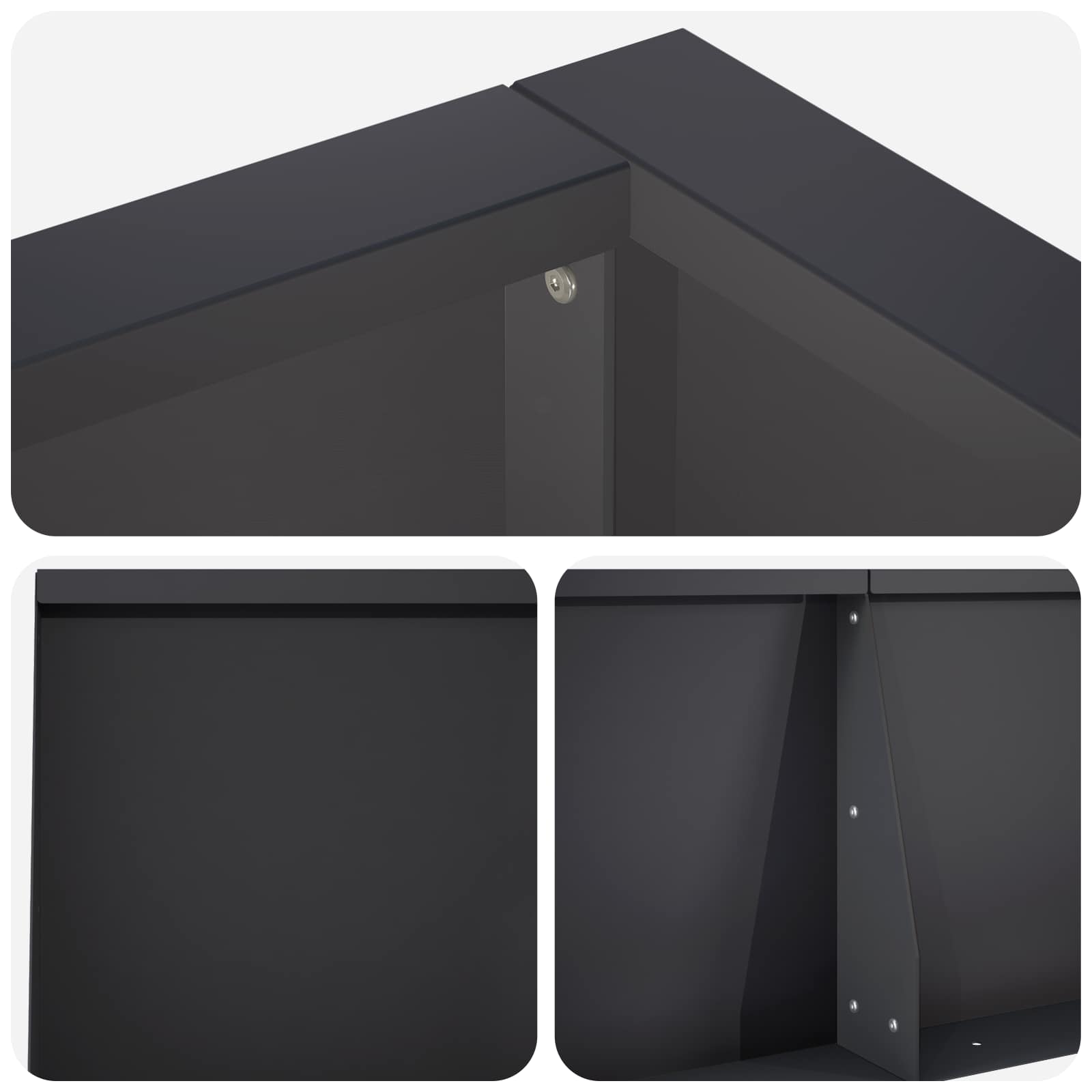 Sienelė 8 vnt. 300 x 100 x 40 cm Plienas Juoda