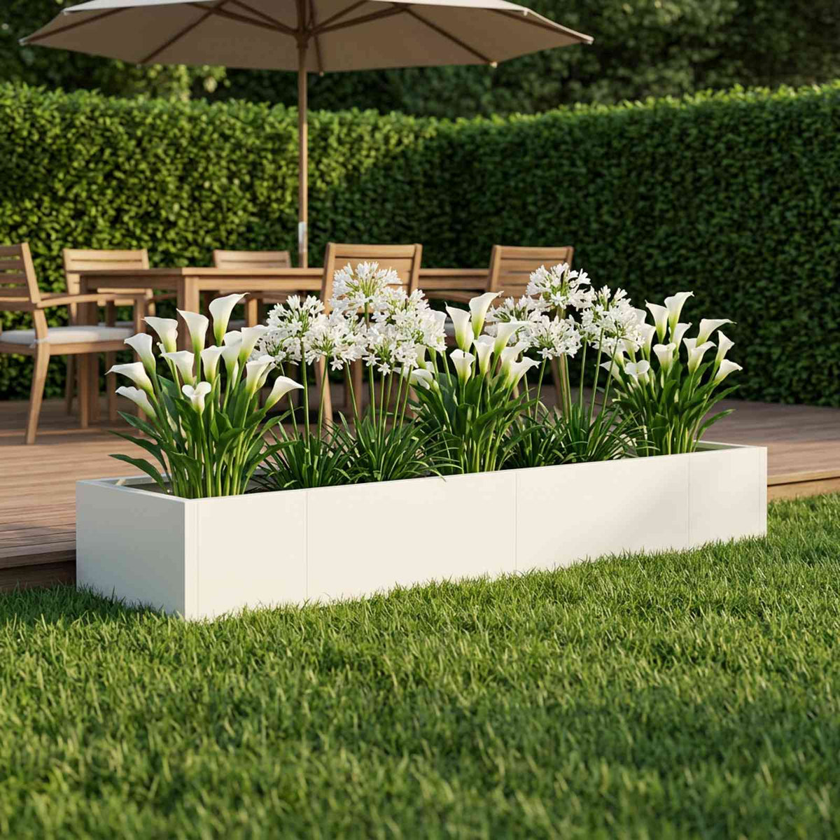 Sienelė 8 vnt. 300 x 100 x 40 cm Plienas Balta