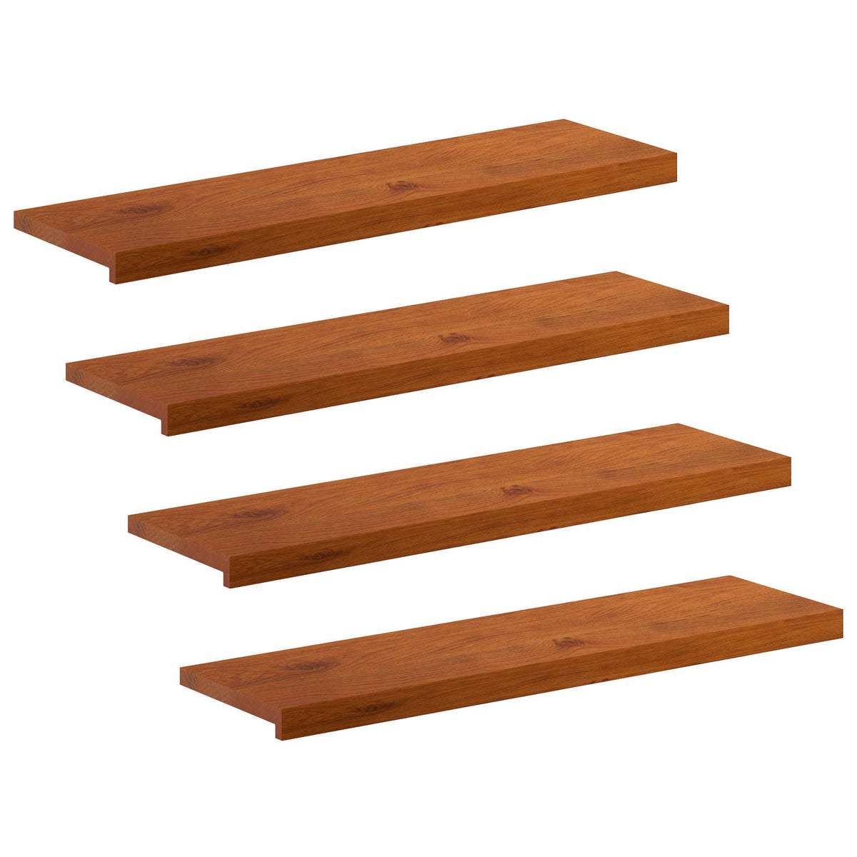 Laiptų danga 4 vnt. 90 x 25 x 2 cm Ruda Kietas ąžuolo medis